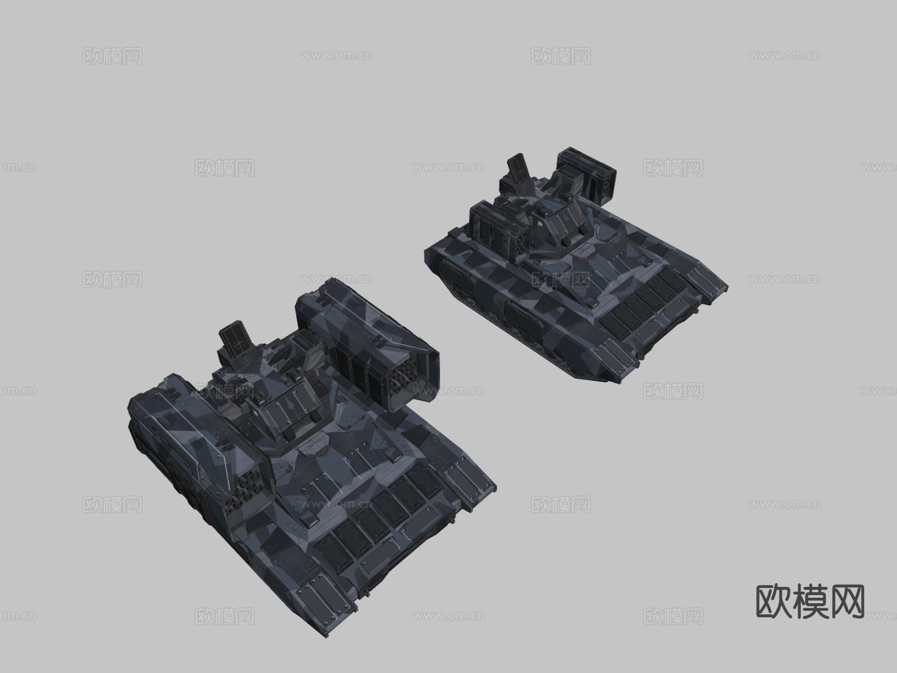 科幻运载器 坦克su模型下载（渲染图1）
