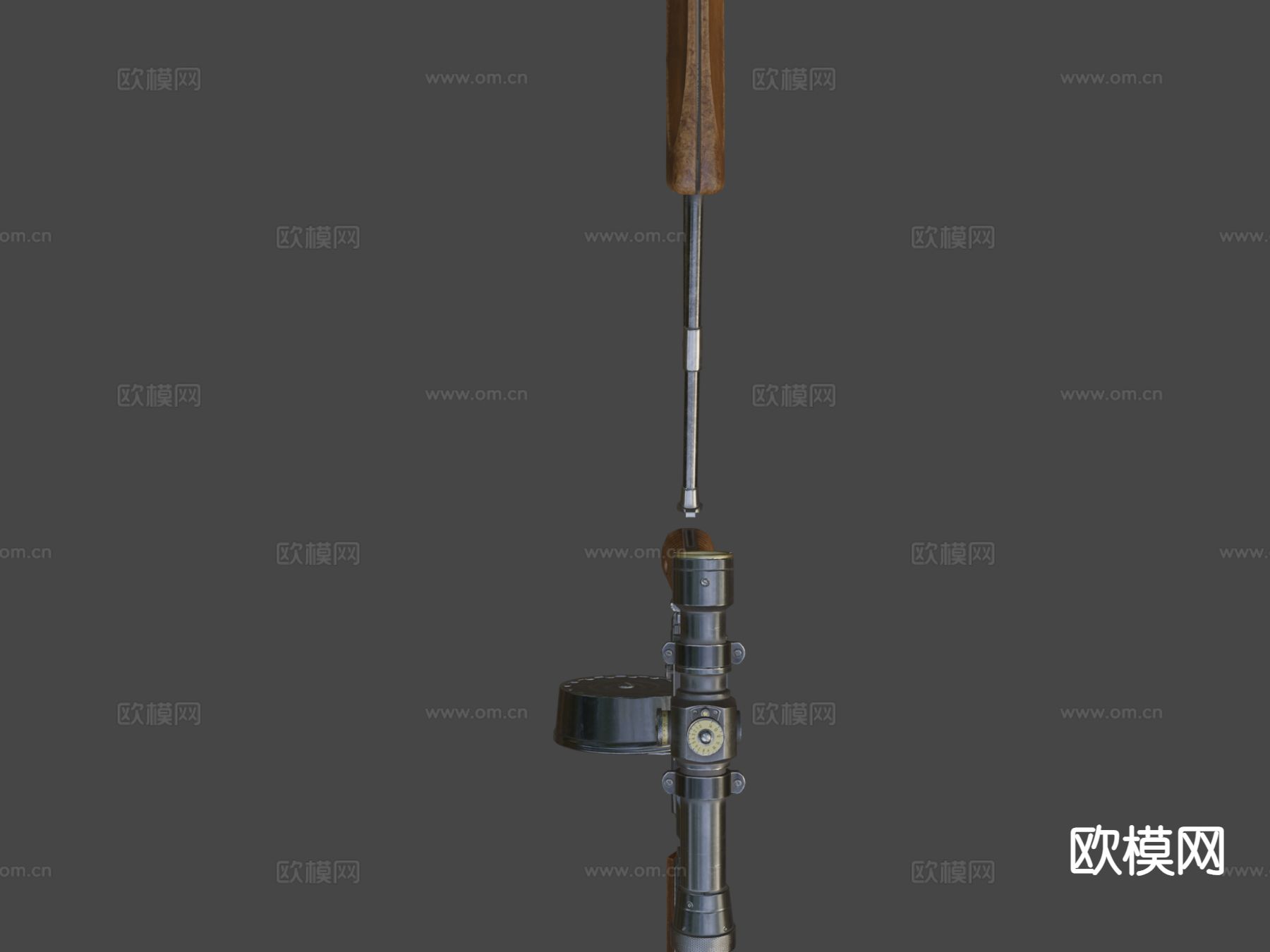 鼓式弹匣枪 枪支 枪械su模型下载（渲染图7）