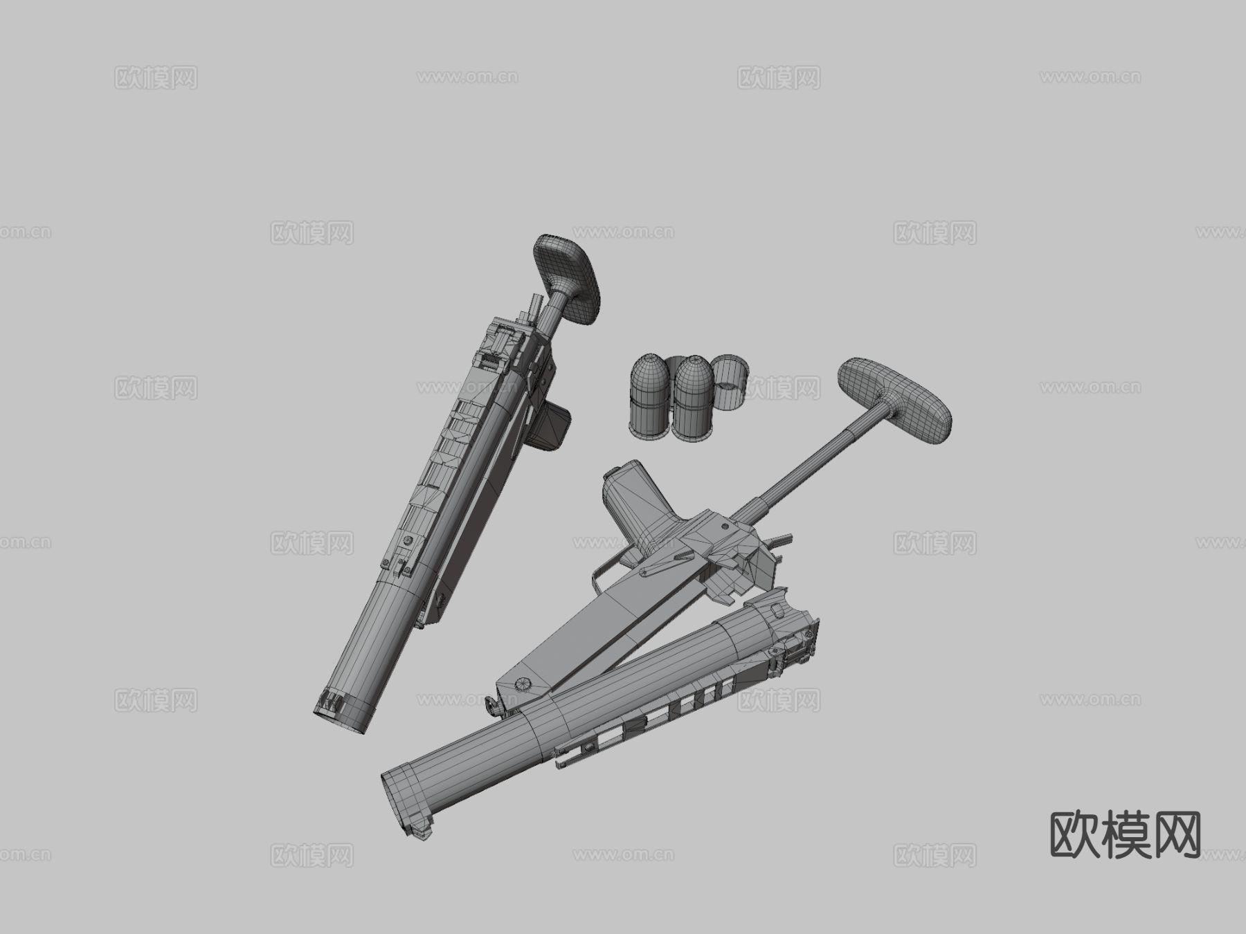 榴弹发射器 武器su模型下载（渲染图3）