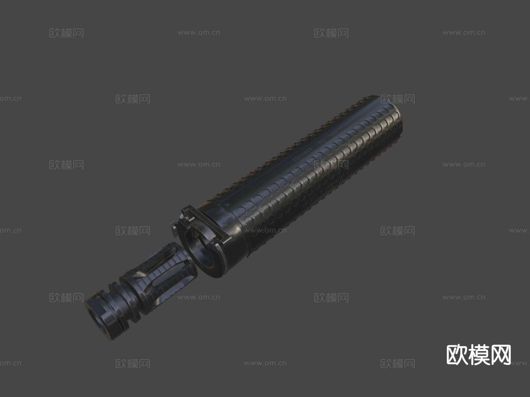 QDSS NT4 消音器 枪支配件su模型下载（渲染图4）