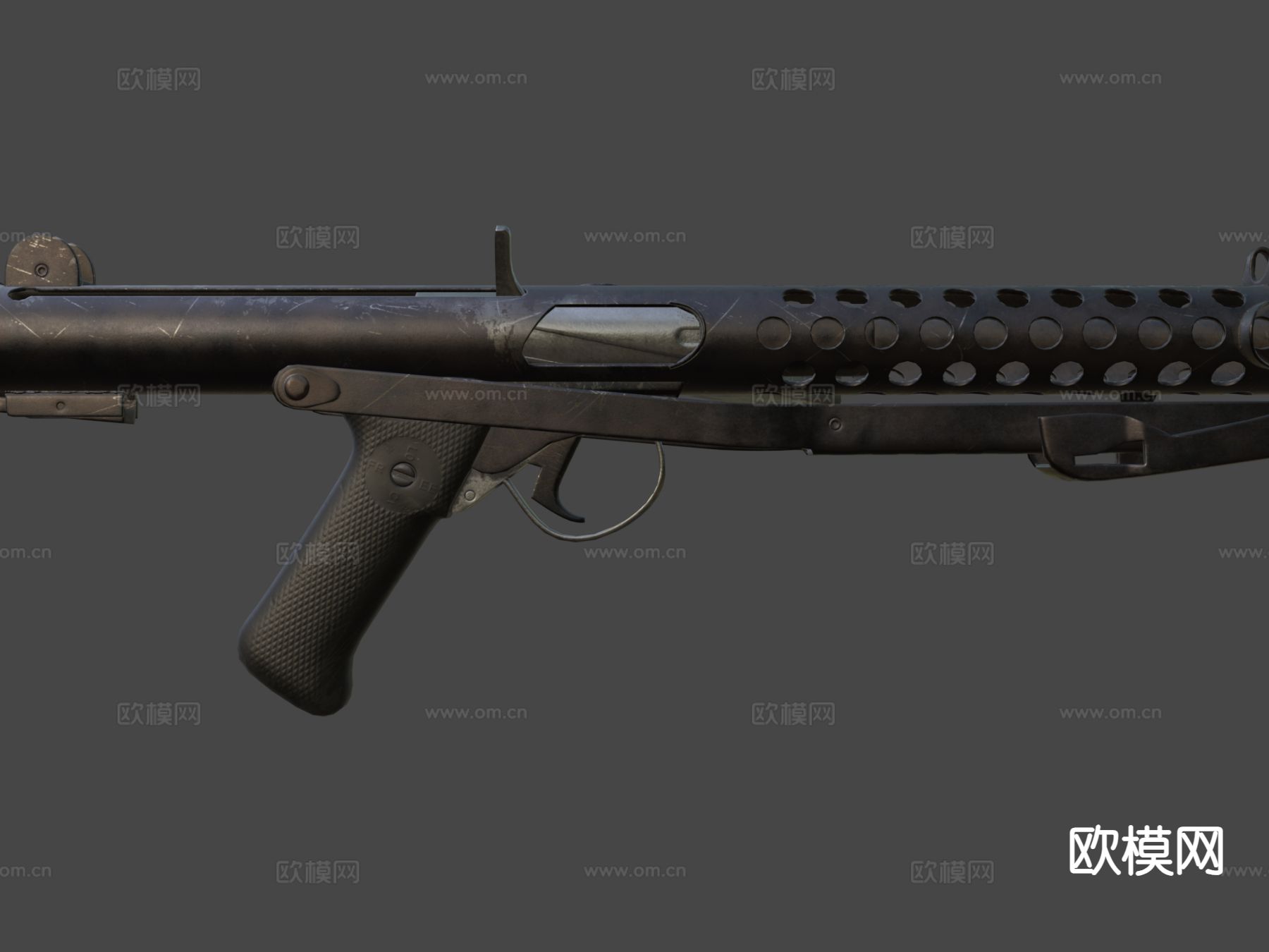 L2A3斯特林冲锋枪su模型下载（渲染图6）