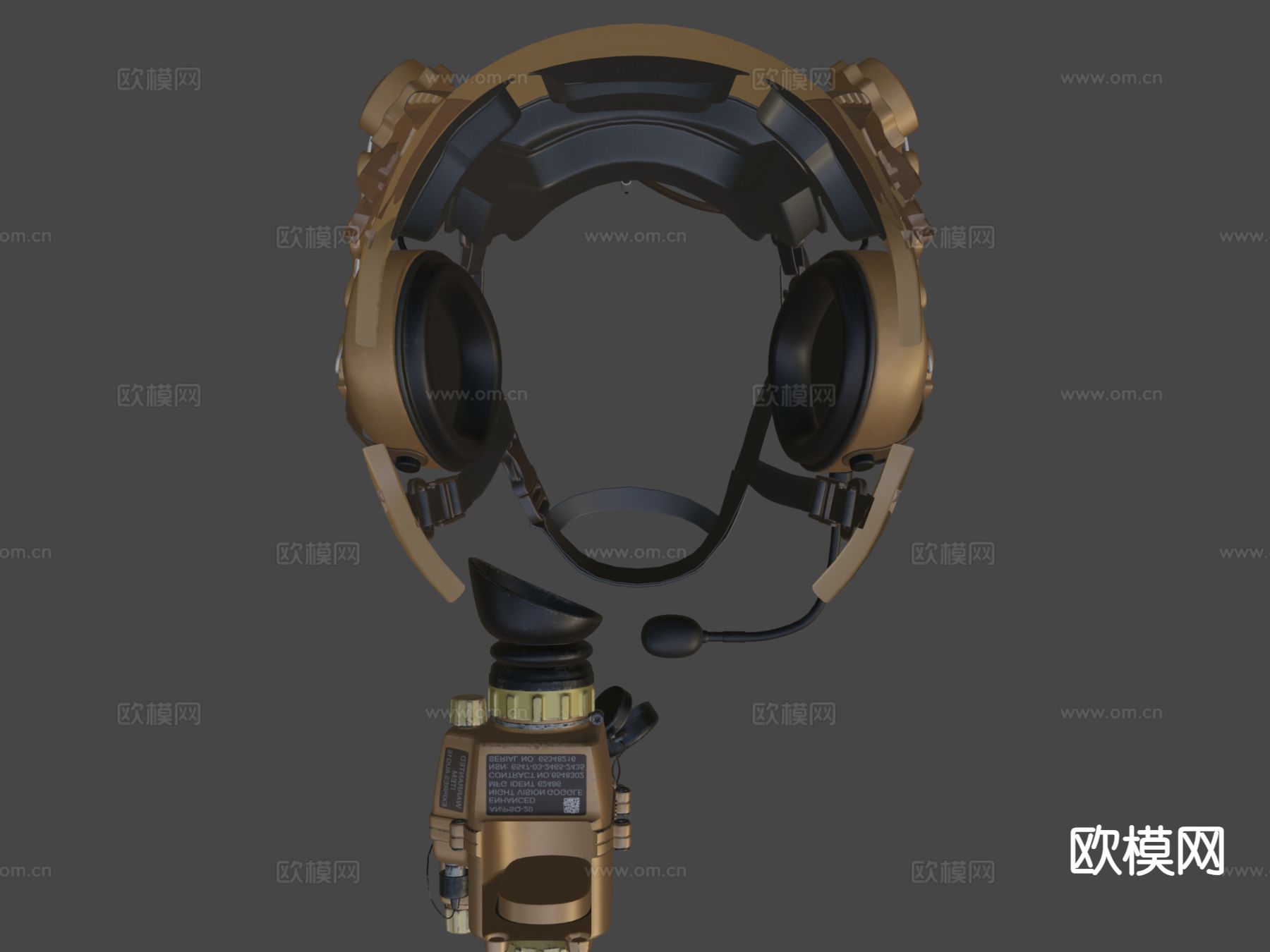 夜视头盔 倍镜su模型下载（渲染图5）
