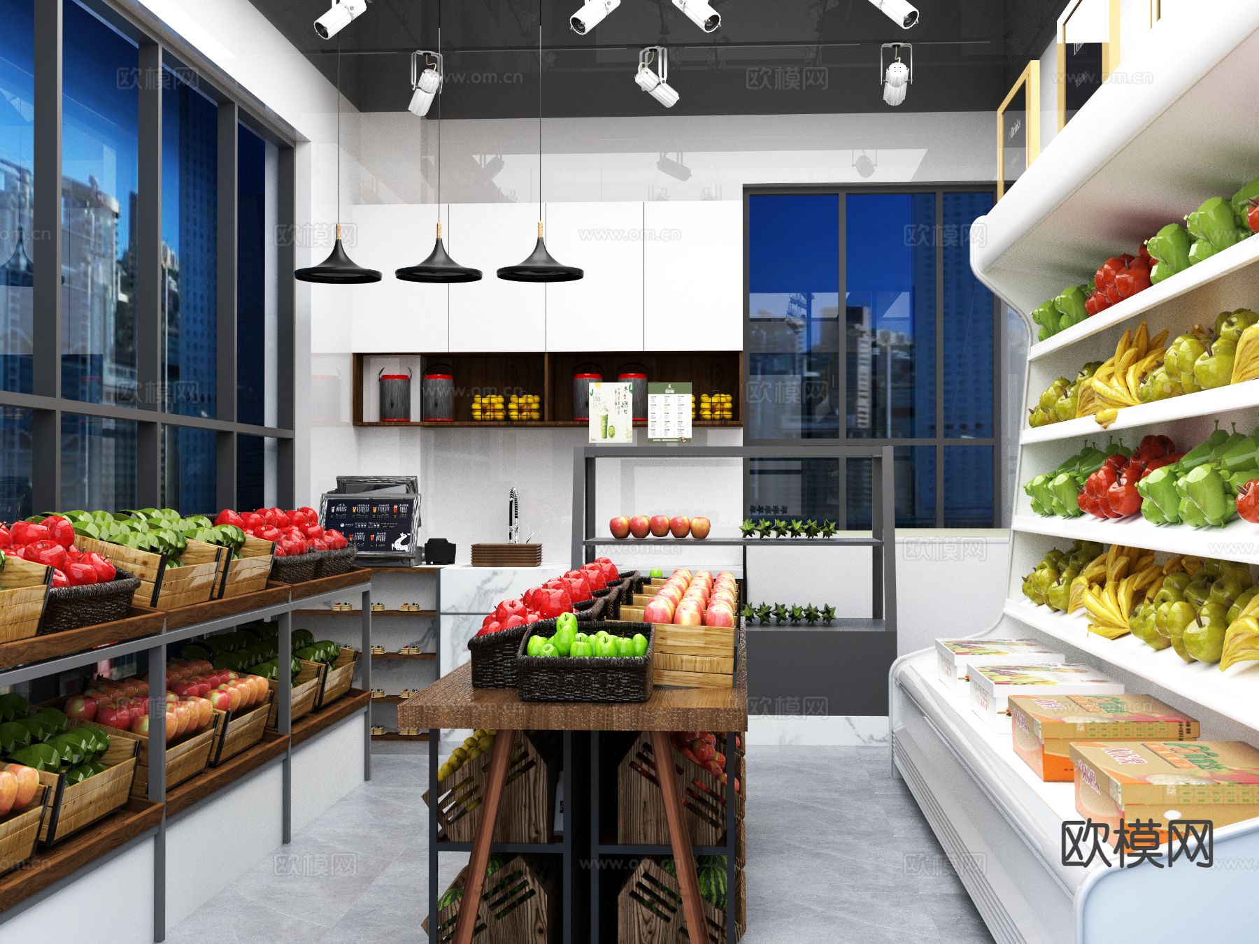 百货超市 生活超市su模型下载（渲染图2）