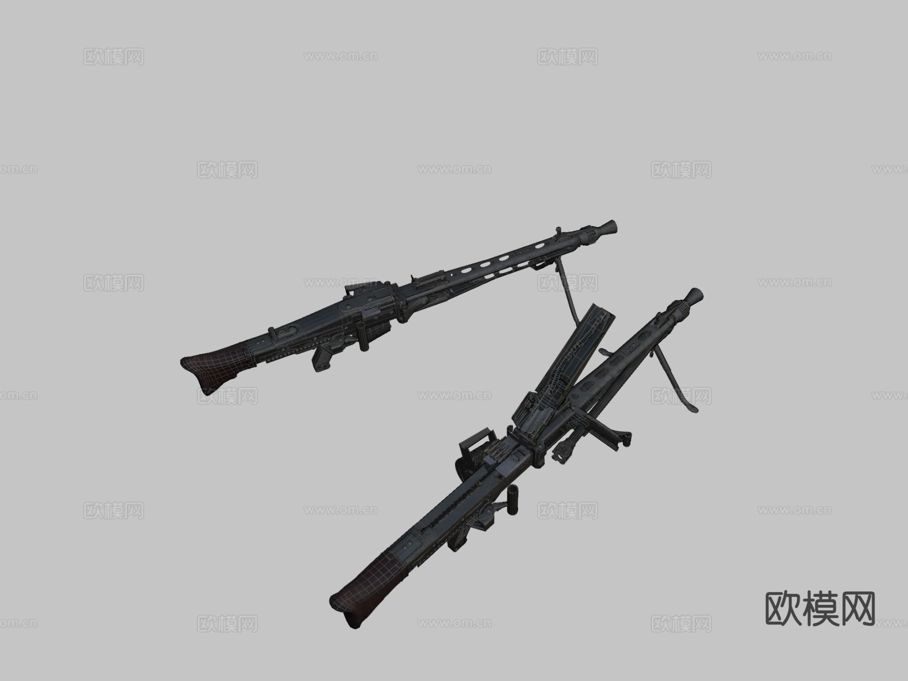 德国中型机枪su模型下载（渲染图1）