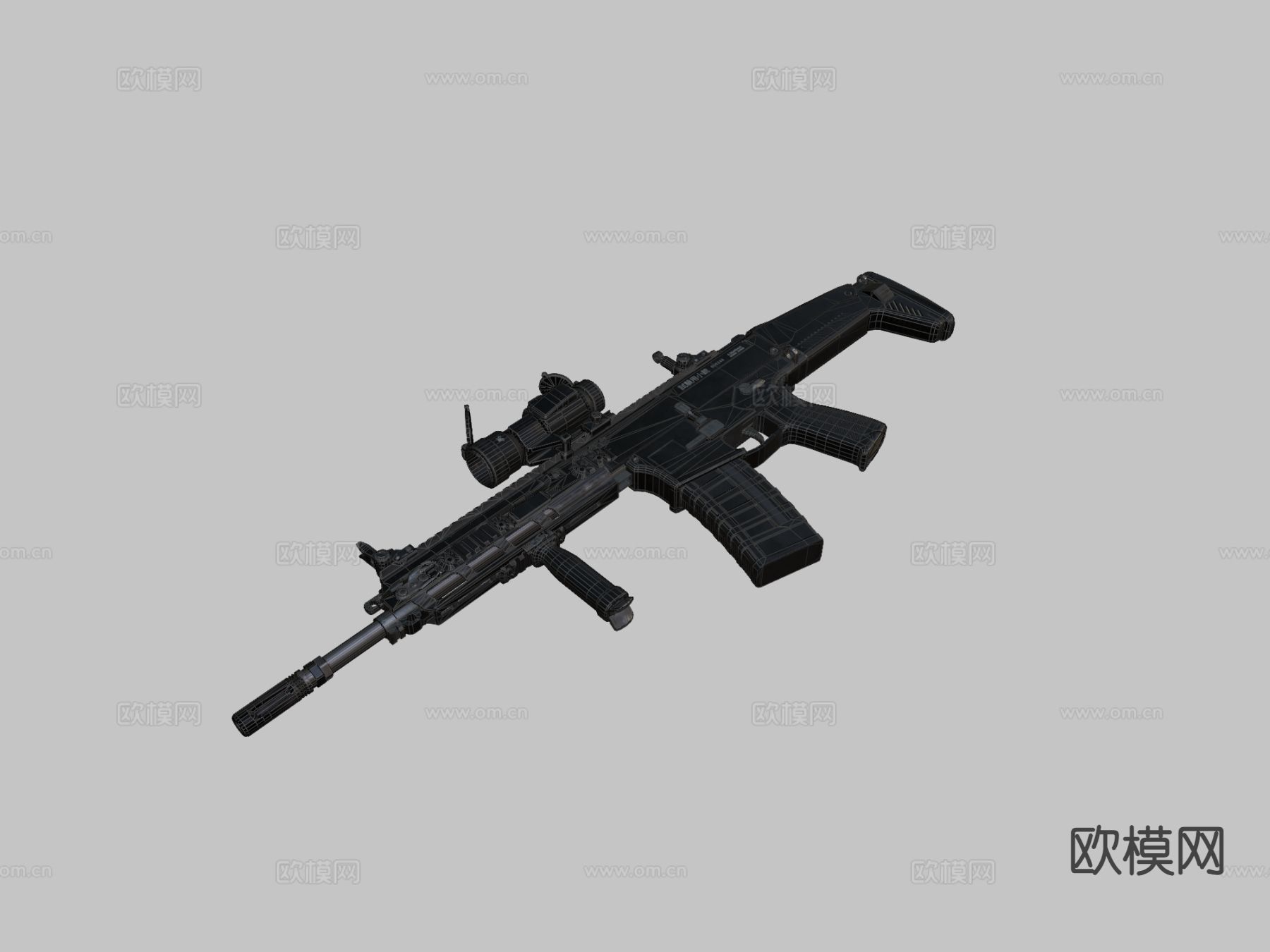 自动步枪 枪支 枪械su模型下载（渲染图1）