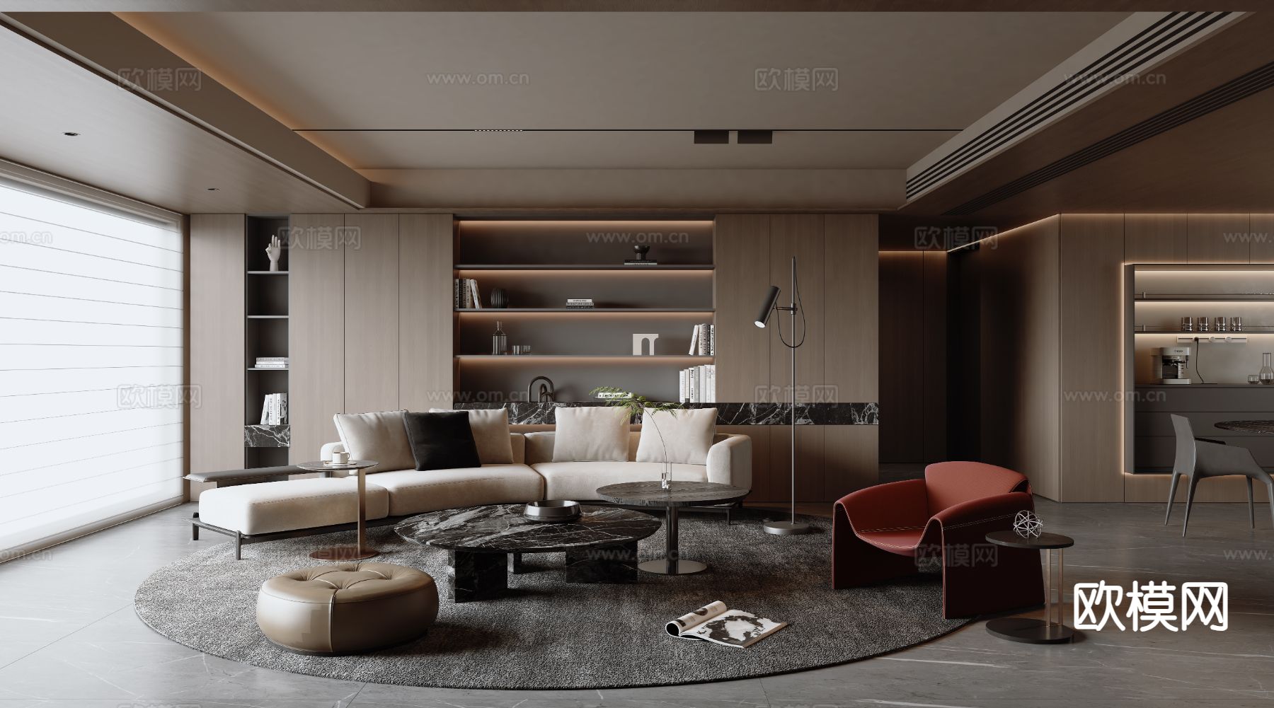 意式客餐厅3d模型下载