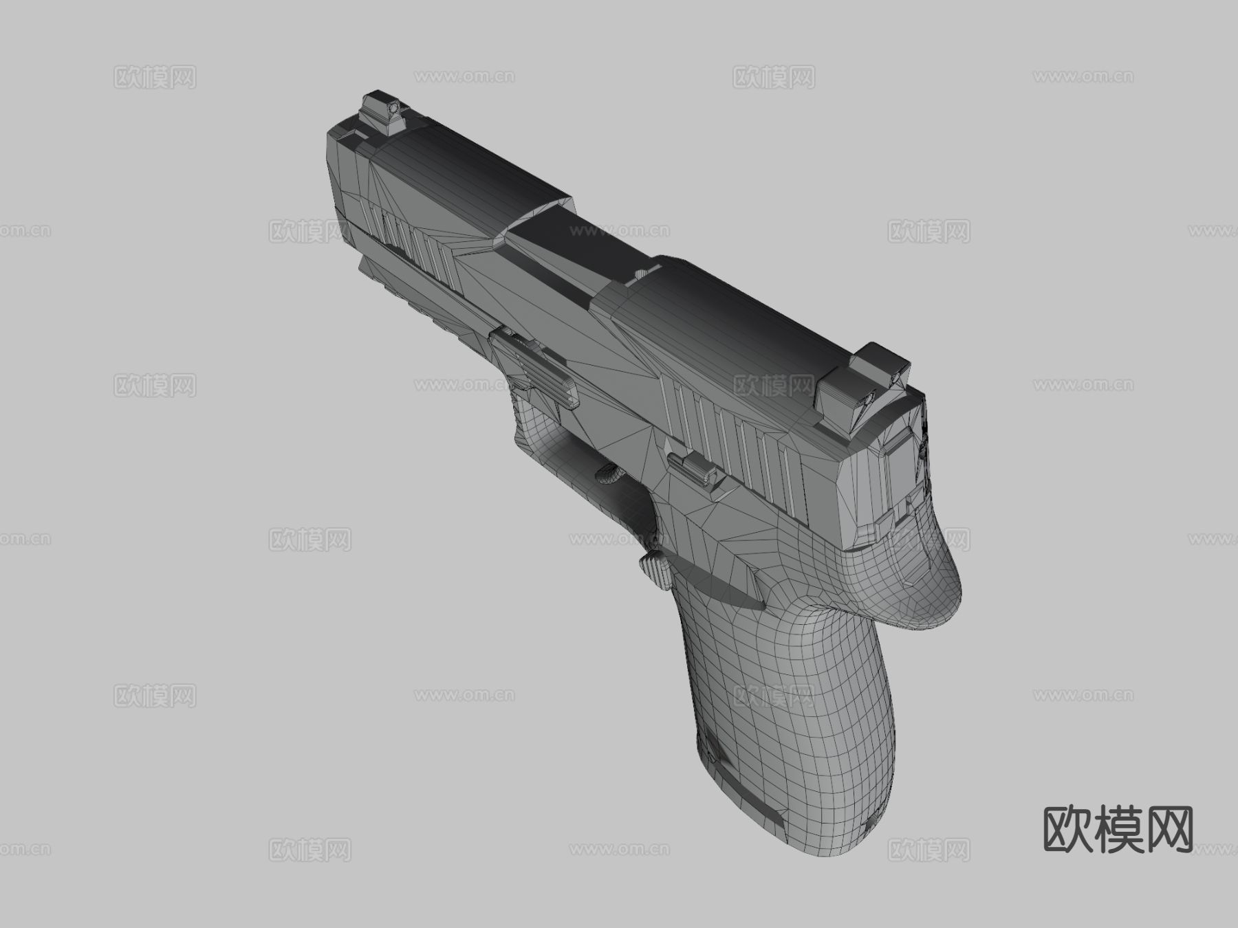 手枪 枪支 枪械su模型下载（渲染图3）
