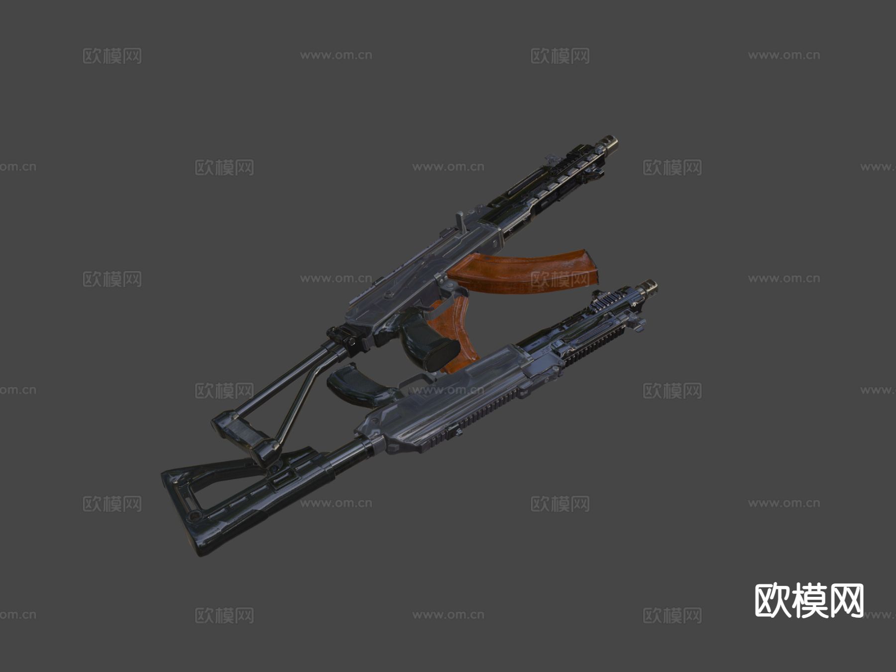 AK MB47 步枪 枪支 枪械su模型下载（渲染图5）