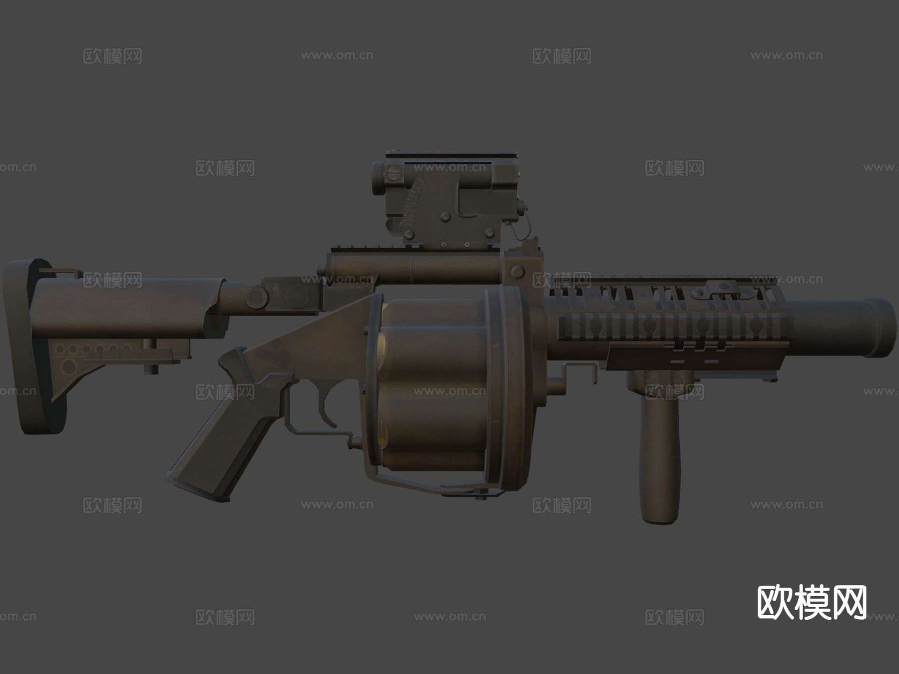 榴弹发射器 武器su模型下载（渲染图7）