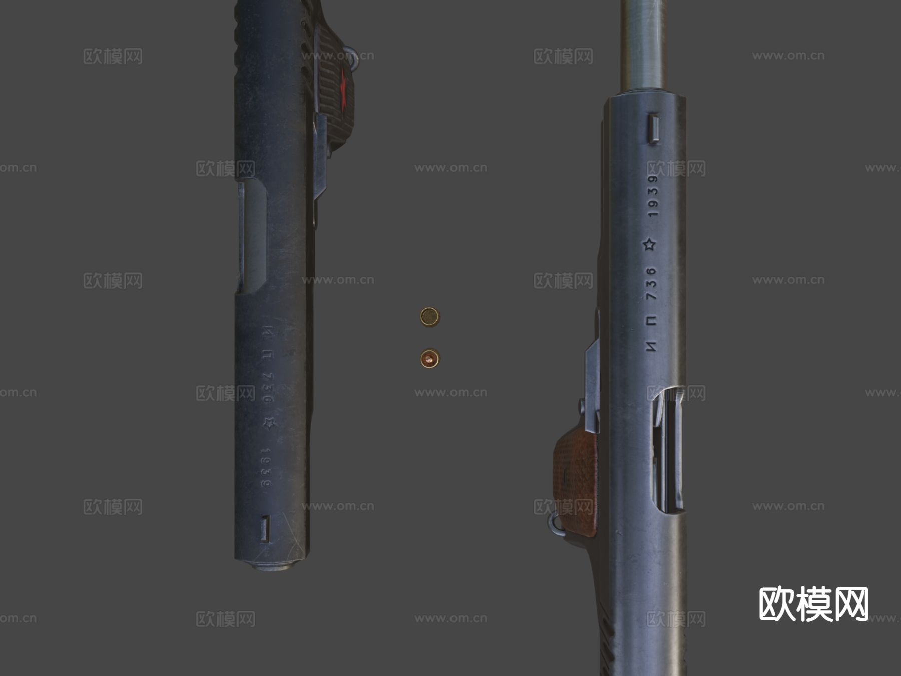 手枪su模型下载（渲染图6）