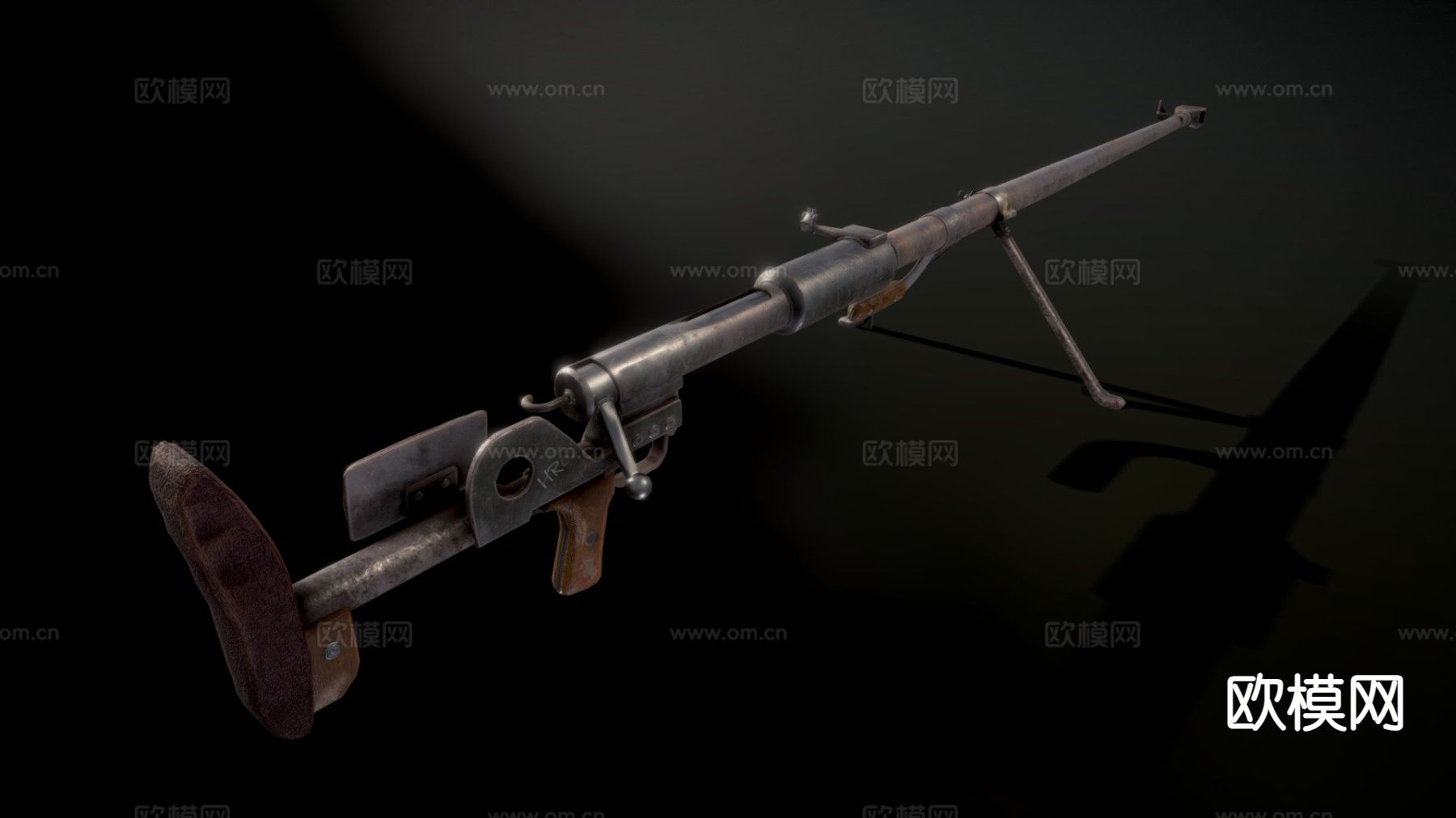 反坦克步枪su模型下载（渲染图2）