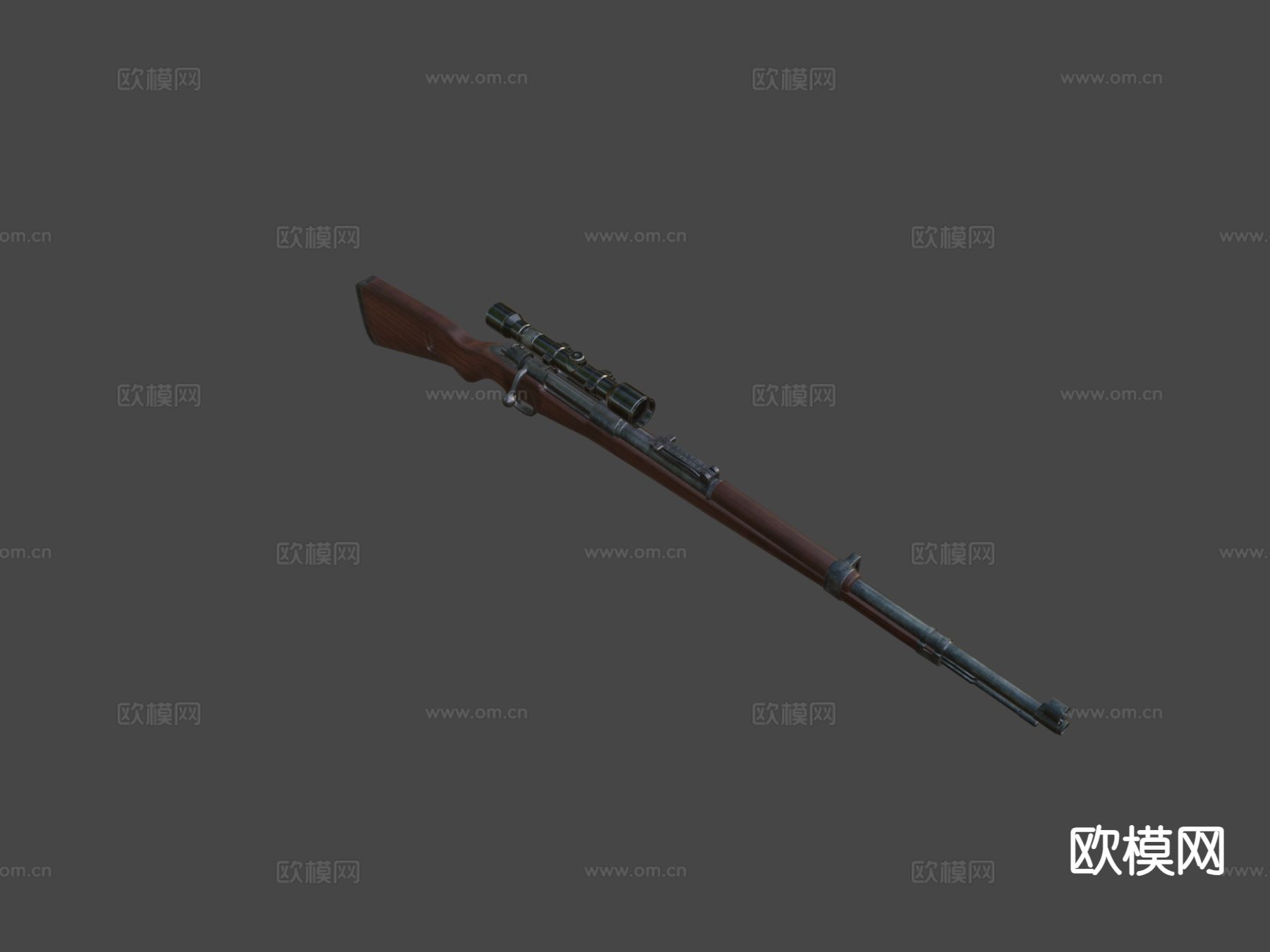 狙击步枪 枪支 枪械su模型下载（渲染图4）