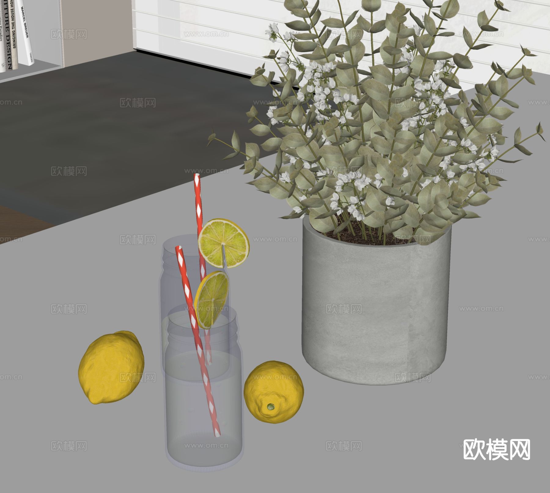 柠檬水 饮料 饮品su模型下载（渲染图1）