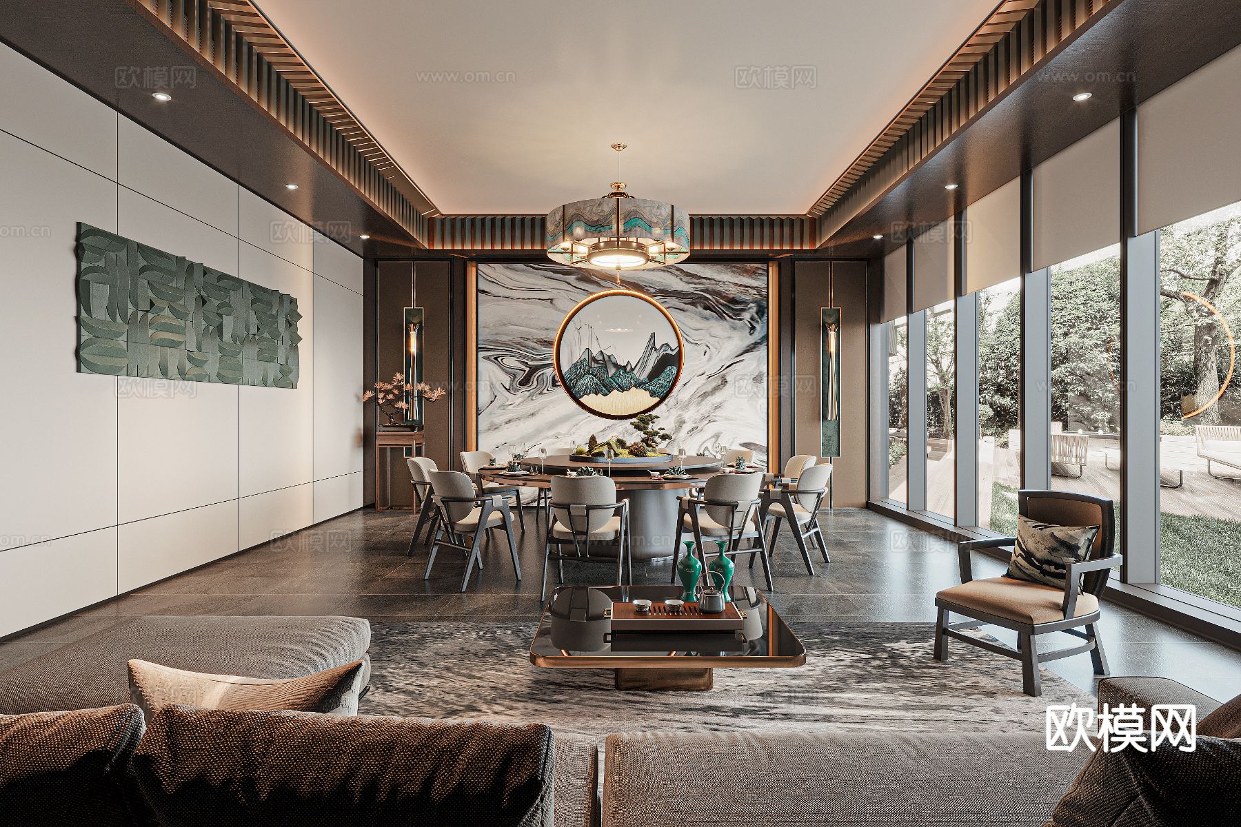 中餐厅包房 酒楼包厢3d模型下载