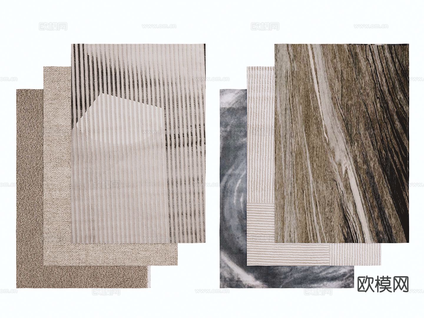 条纹地毯 方毯su模型下载（渲染图1）