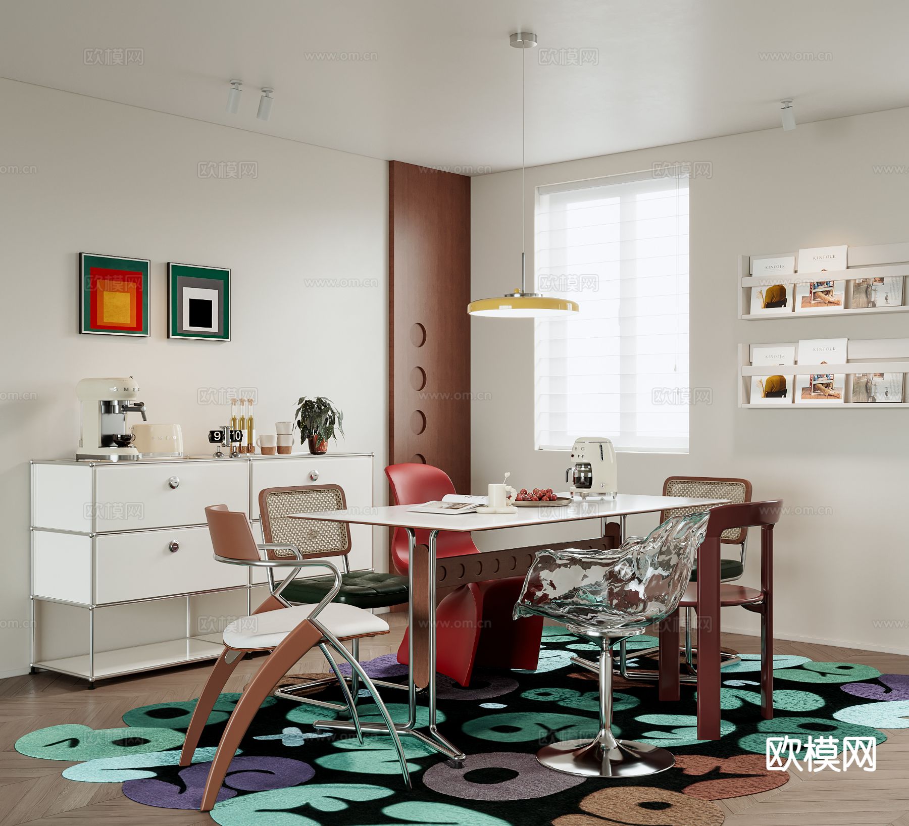 现代餐厅su模型下载（渲染图2）