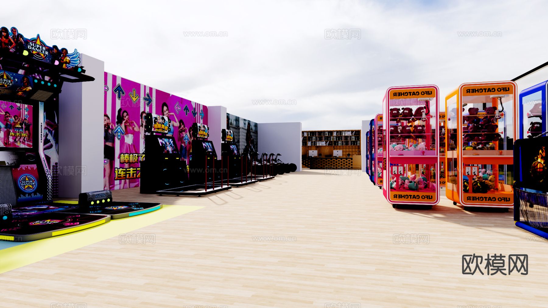 电玩城 健身瑜伽房su模型下载（渲染图2）