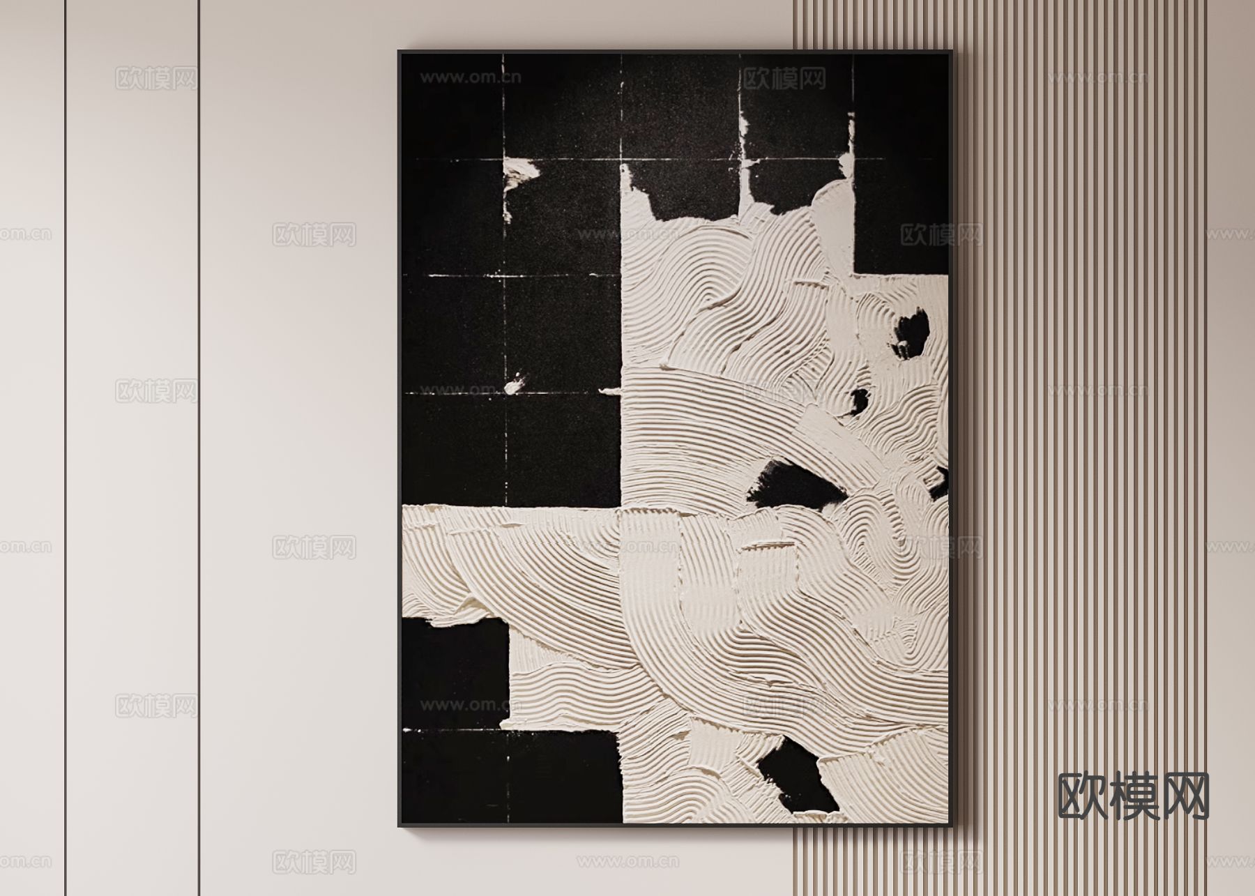 侘寂画 装饰画 艺术画 挂画su模型下载（渲染图2）