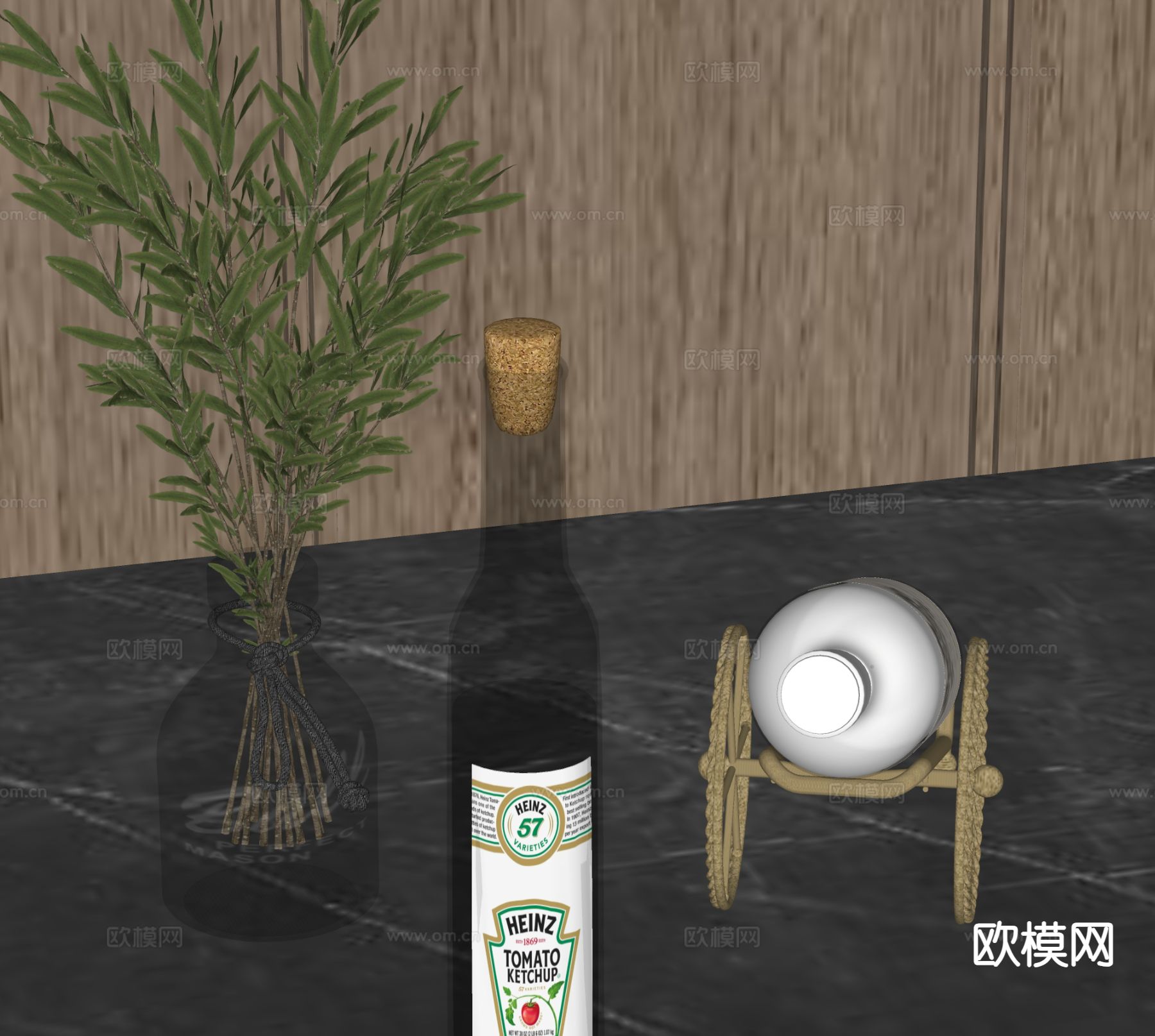 酒水 酒瓶 洋酒 红酒su模型下载（渲染图1）