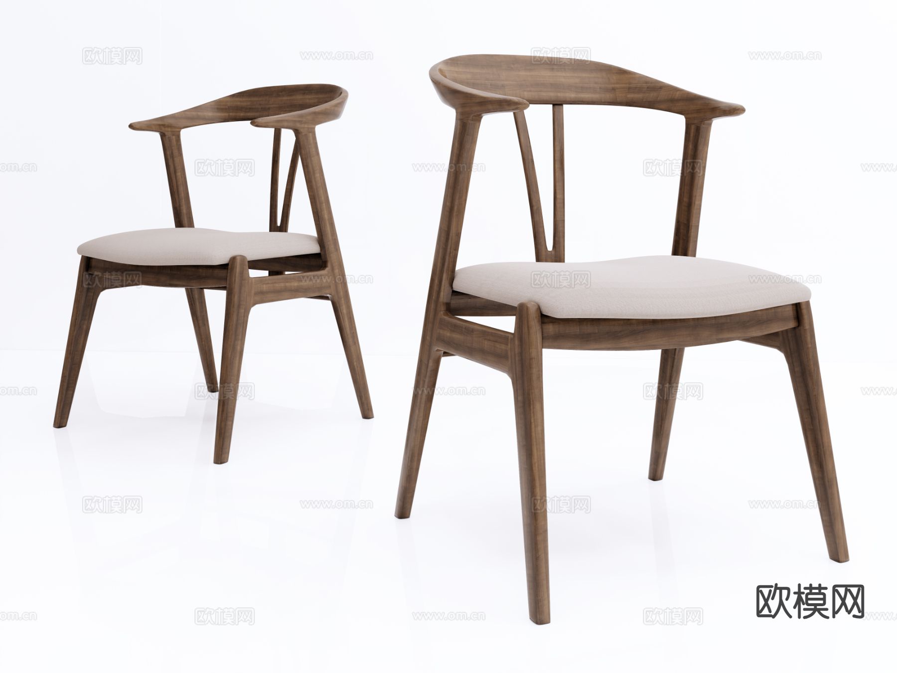 新中式椅子 餐椅su模型下载（渲染图2）