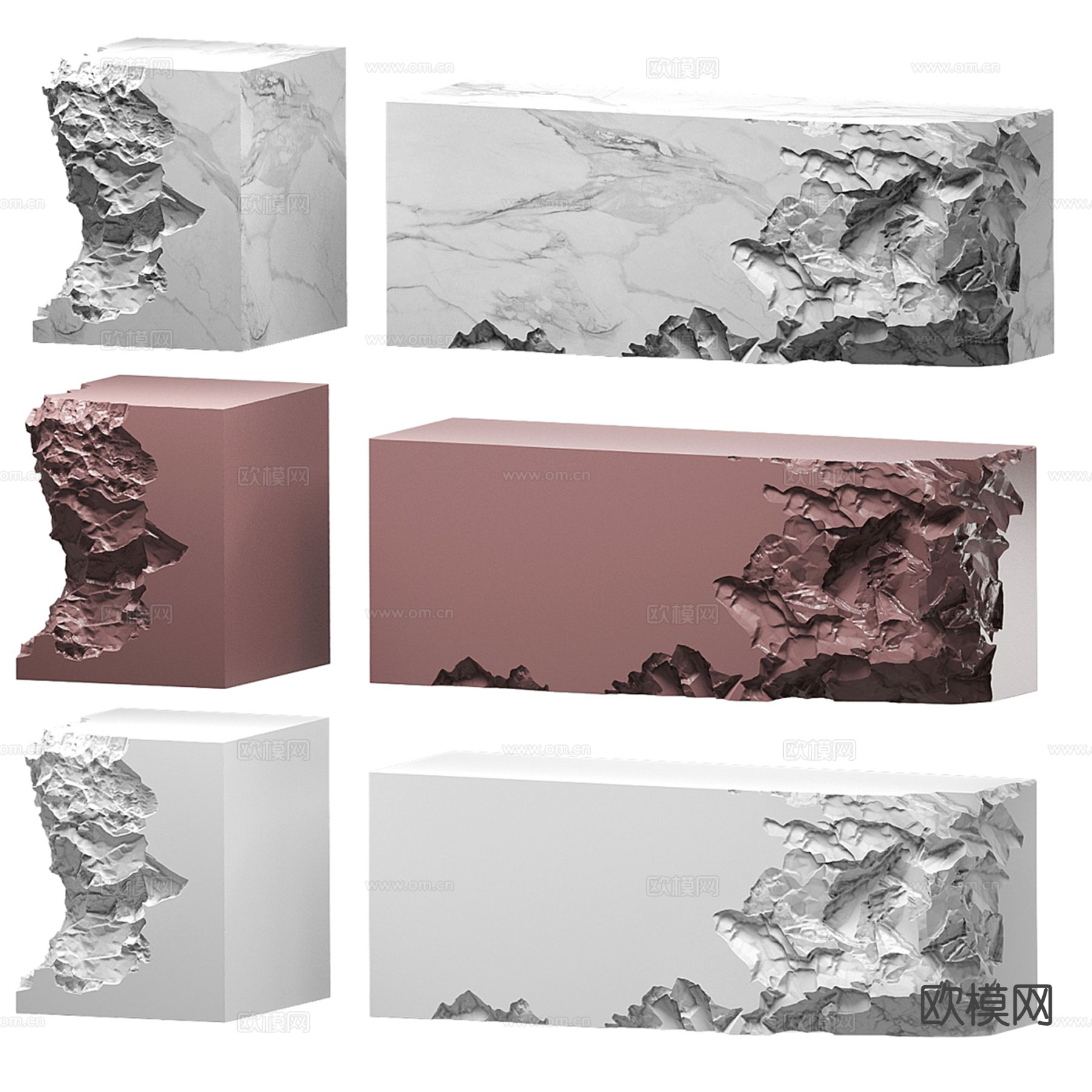 大理石前台 接待台 服务台su模型下载（渲染图3）