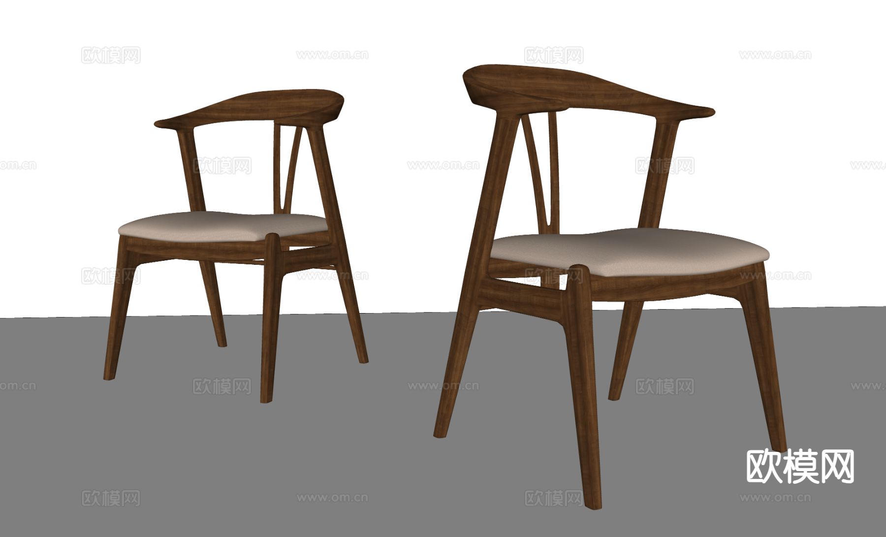 新中式椅子 餐椅su模型下载（渲染图1）