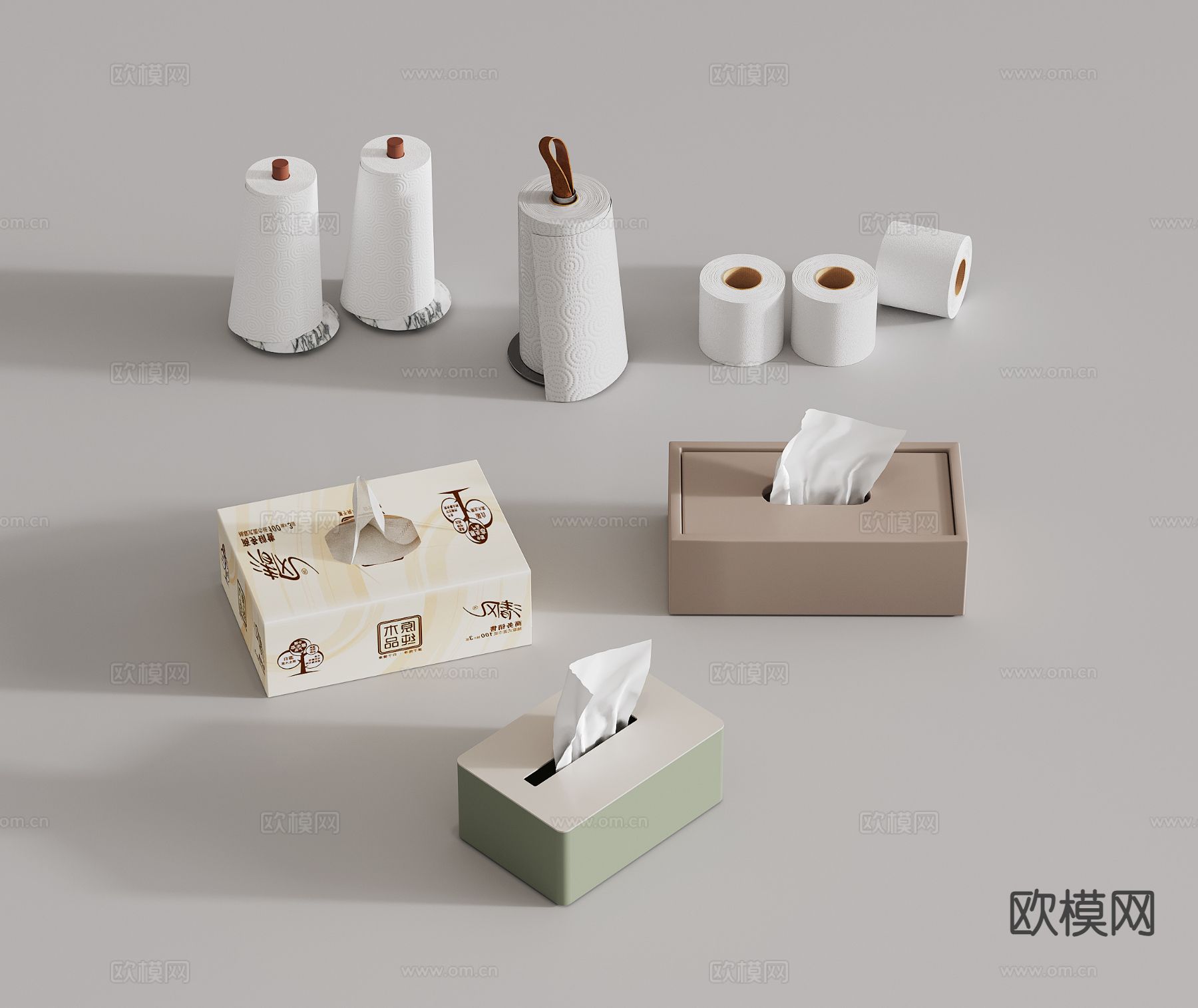 生活用品 纸巾盒 抽纸盒 餐巾纸su模型下载（渲染图2）
