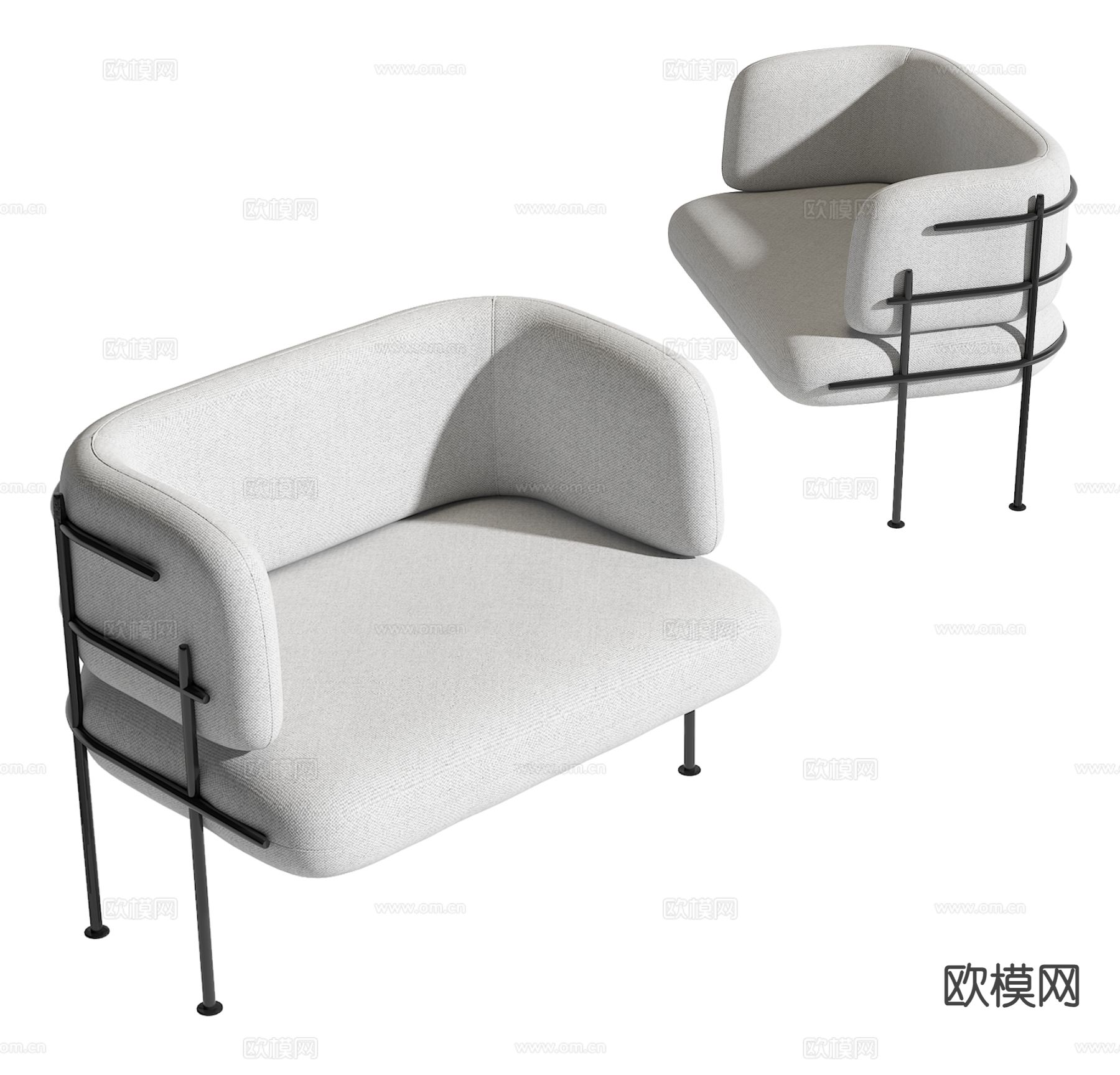 现代单人沙发3d模型下载