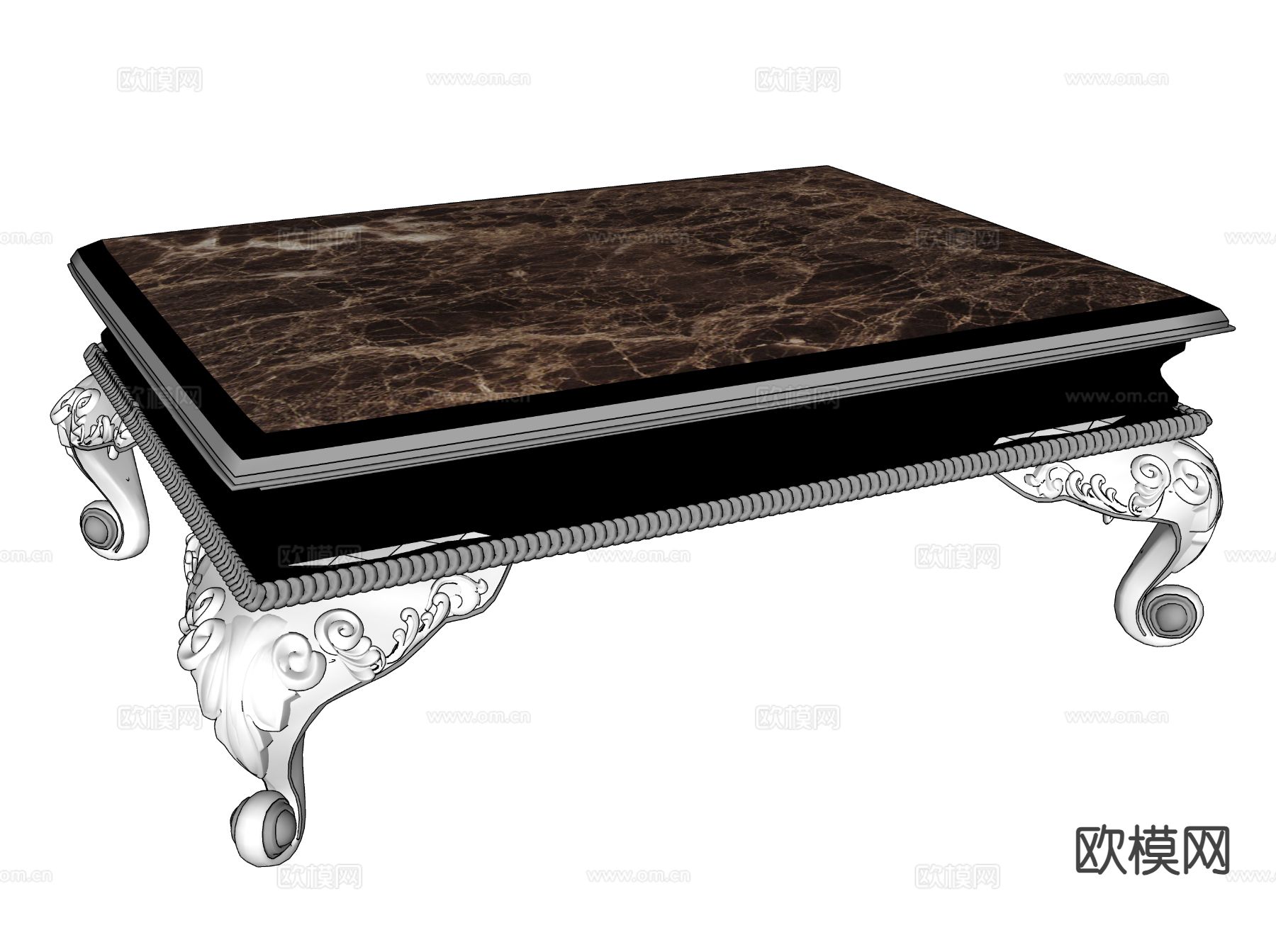 欧式茶几su模型下载（渲染图1）