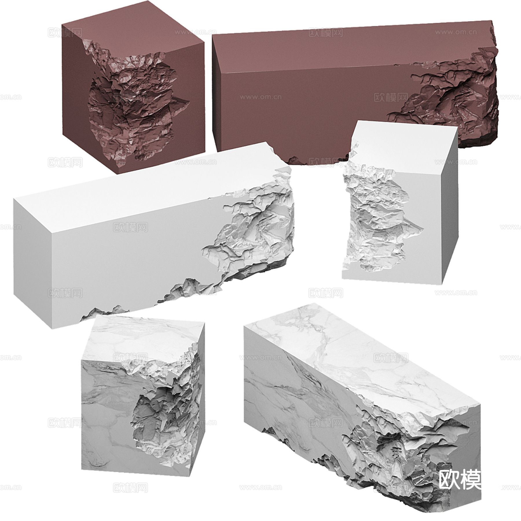 大理石前台 接待台 服务台su模型下载（渲染图2）