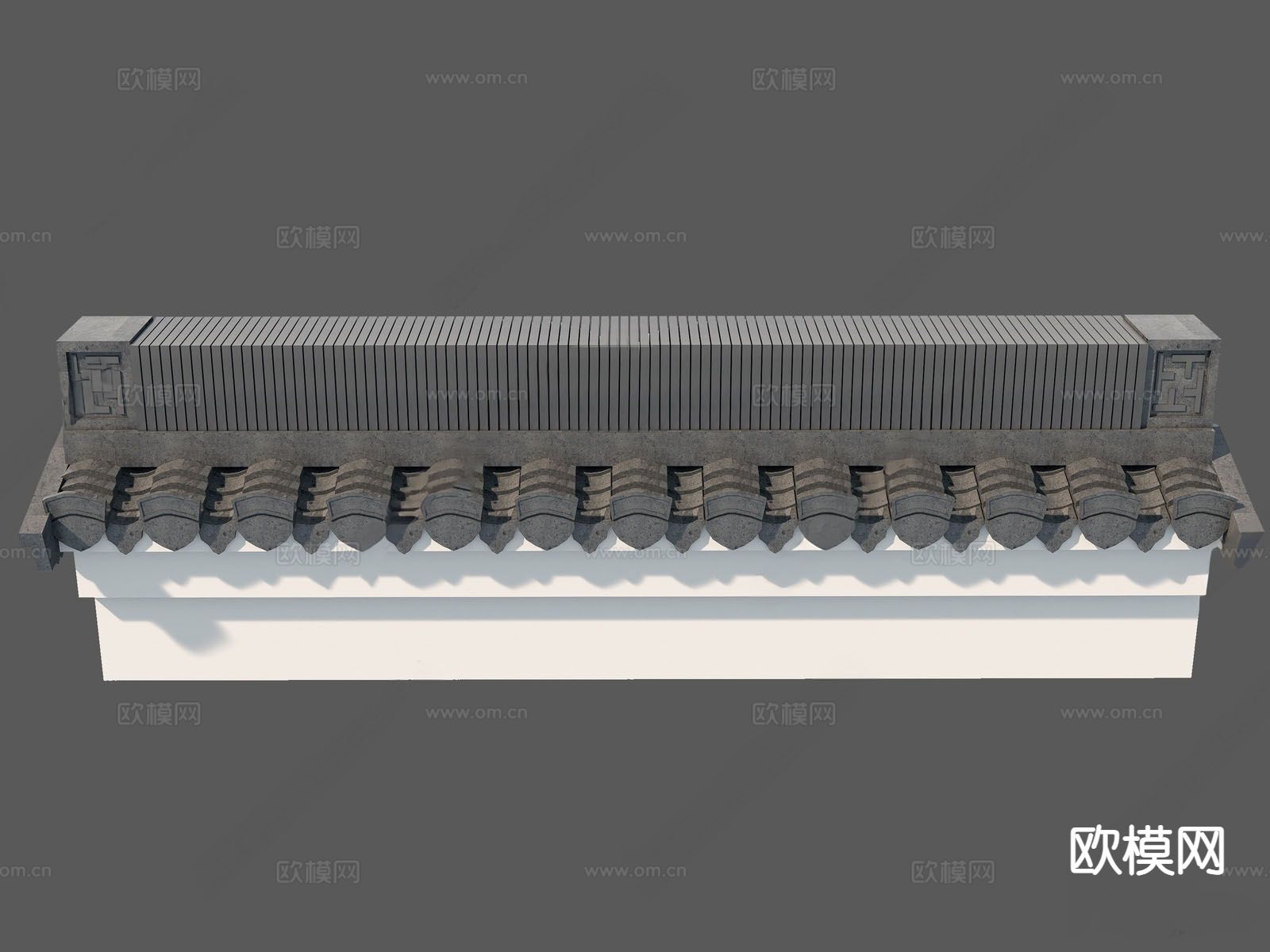 中式屋檐 屋顶 瓦片3d模型