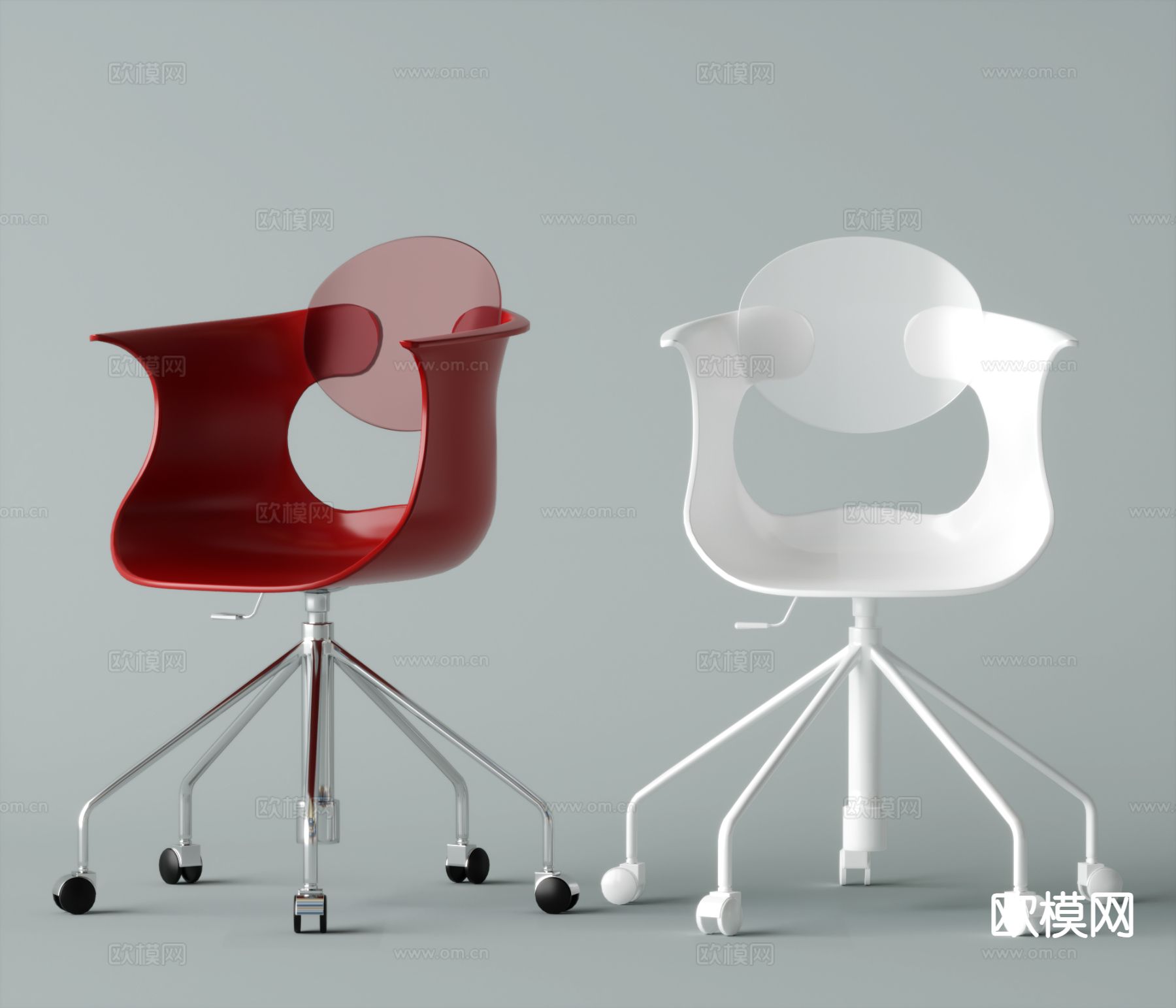 现代休闲椅 办公椅su模型下载（渲染图2）
