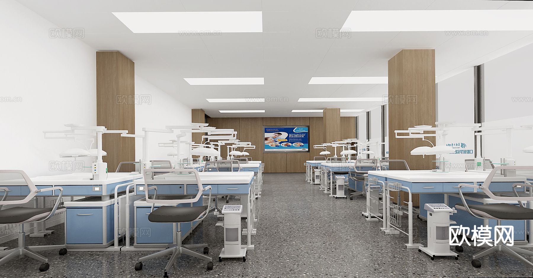 现代医疗教室 实验室3d模型下载