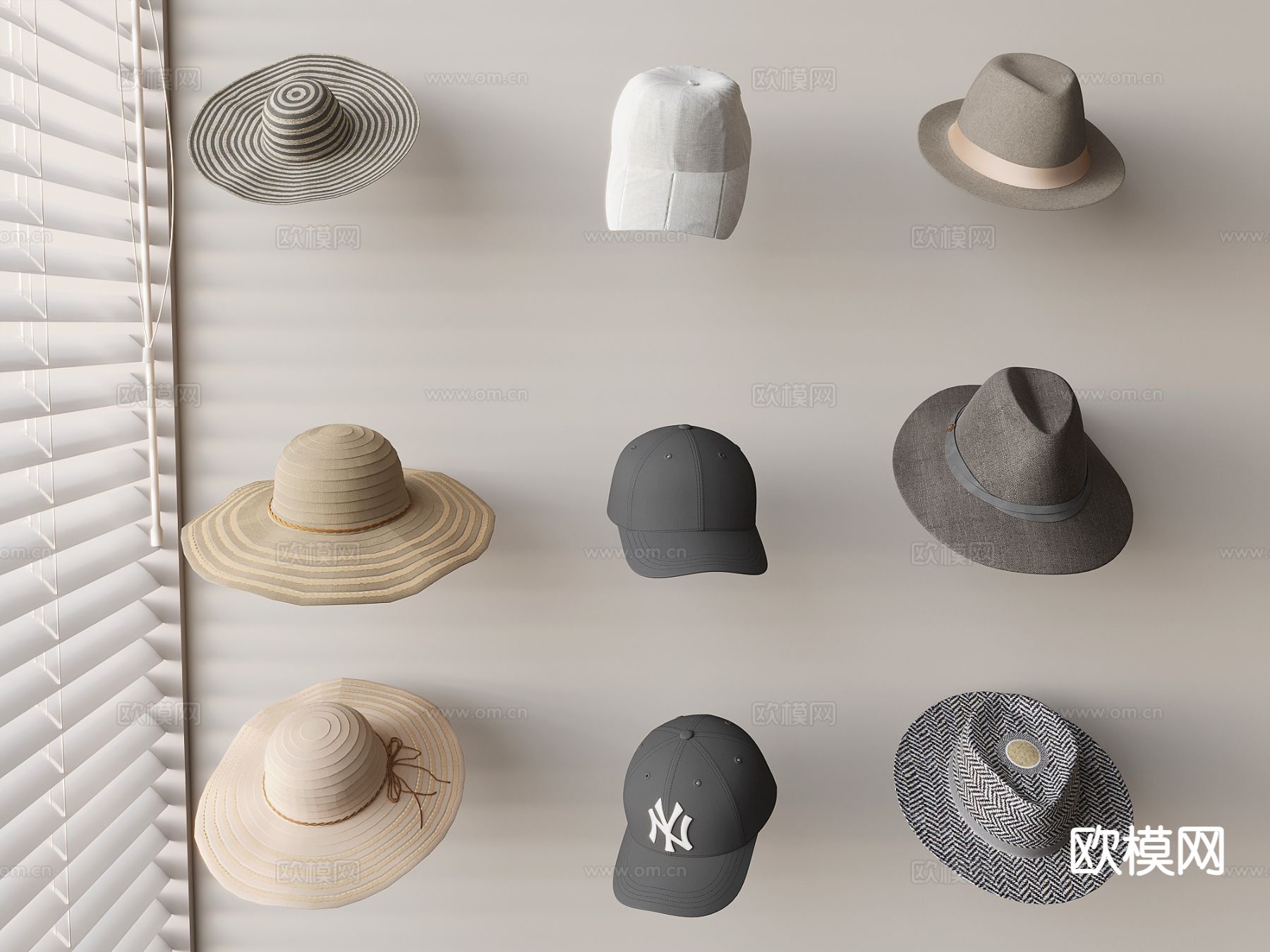 帽子 棒球帽 遮阳帽 牛仔帽su模型下载（渲染图2）