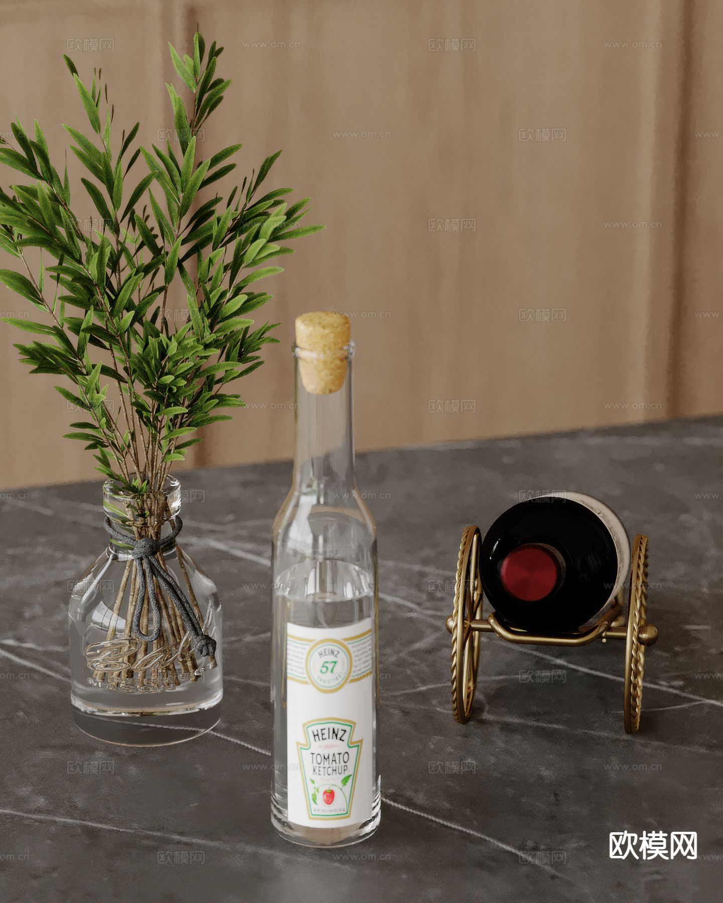 酒水 酒瓶 洋酒 红酒su模型下载（渲染图2）