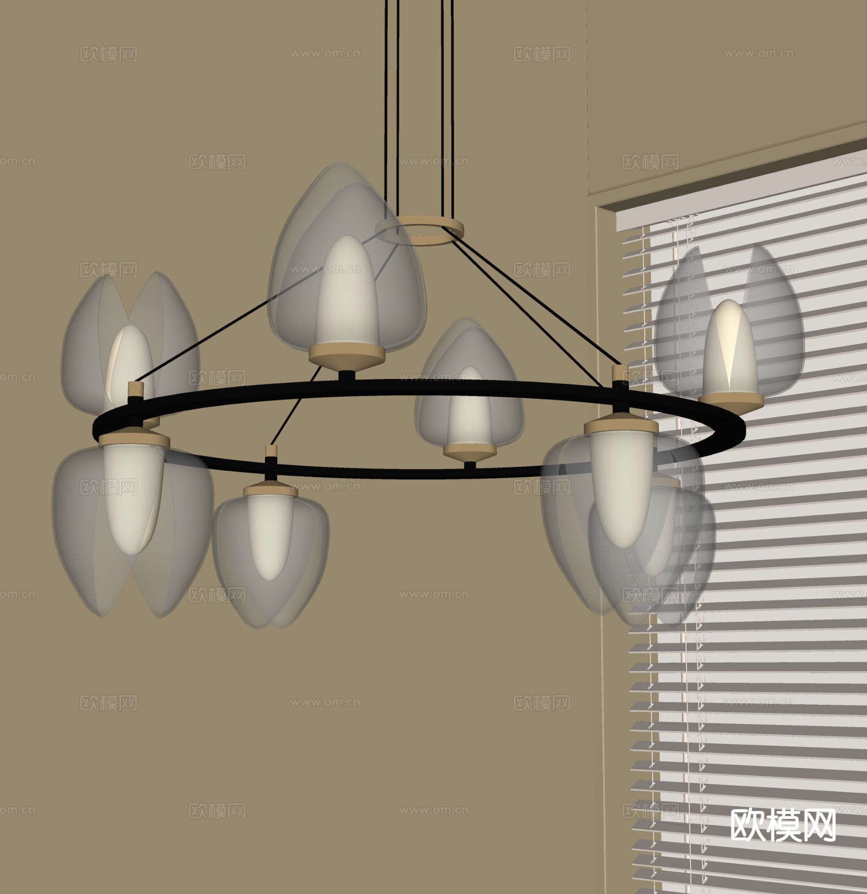 中古风吊灯 大厅吊灯su模型
