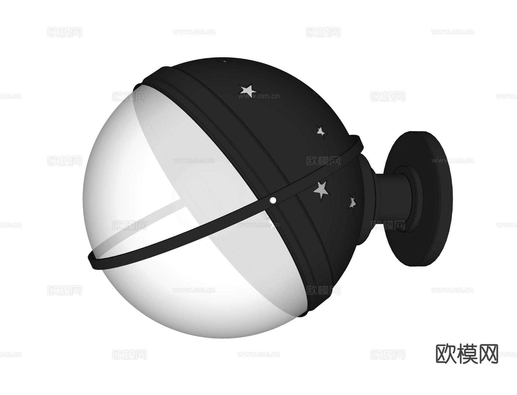 Cassina Helena lamp 意式壁灯 球形壁灯su模型下载（渲染图1）