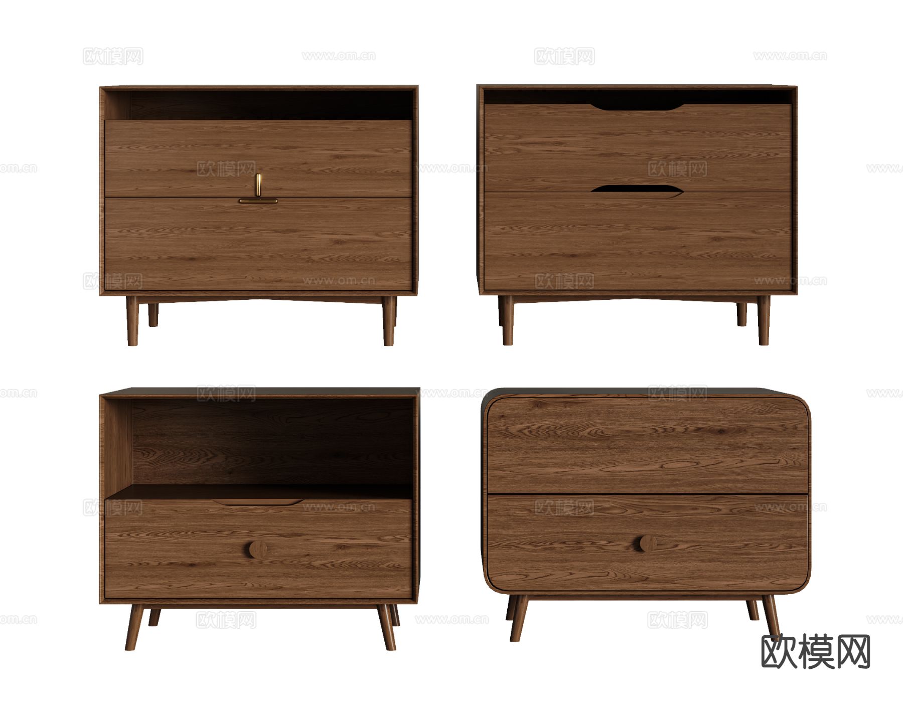 中古风床头柜3d模型下载
