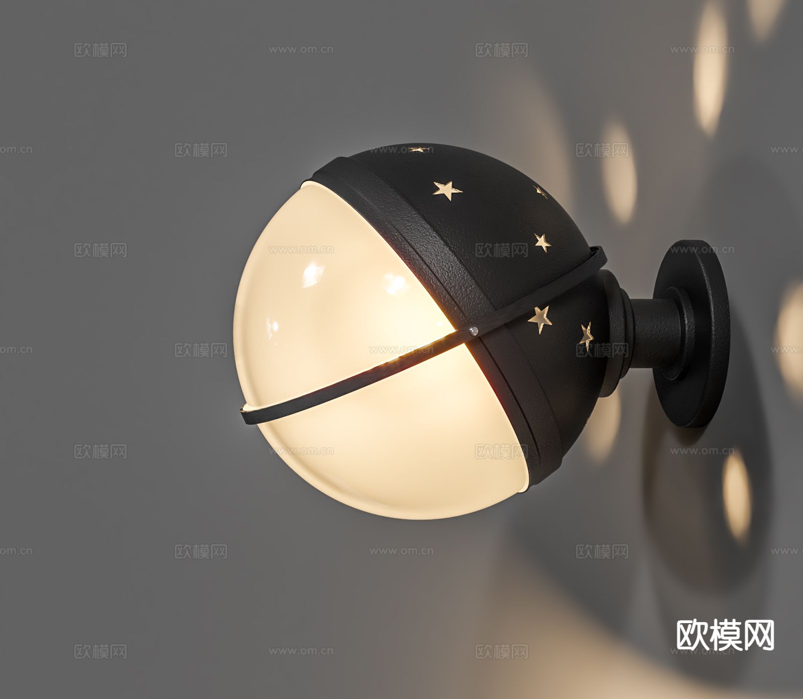 Cassina Helena lamp 意式壁灯 球形壁灯su模型下载（渲染图2）