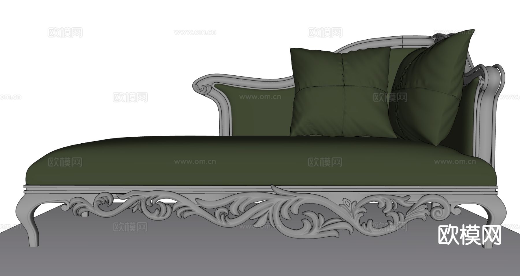 欧式贵妃椅su模型下载（渲染图1）