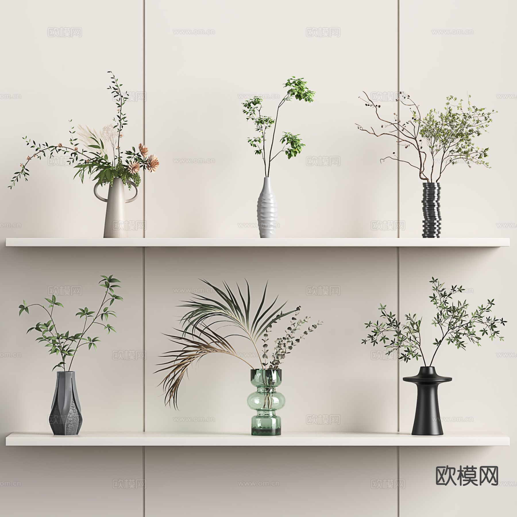 花瓶 花艺 水生植物 绿植摆件3d模型