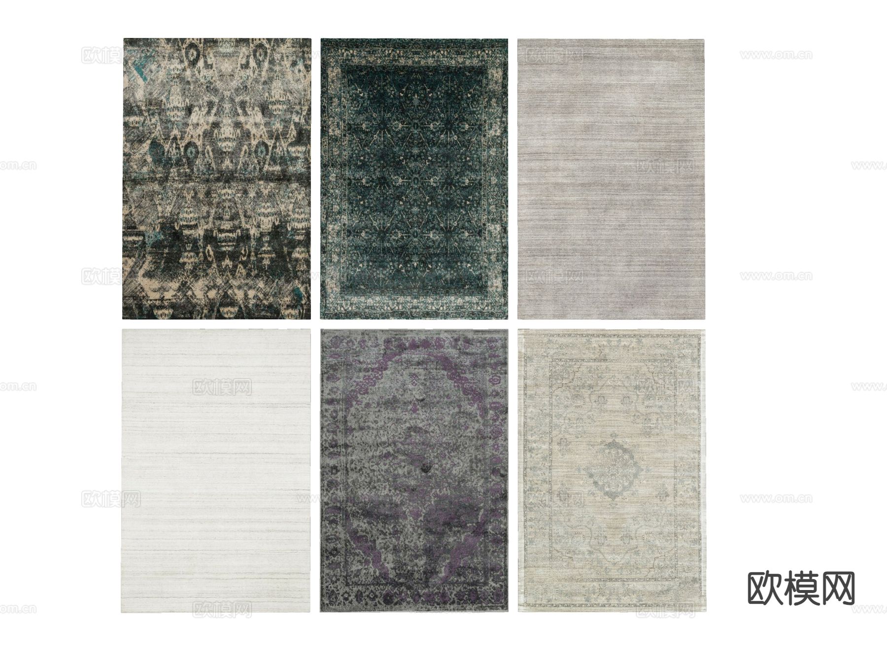 简欧地毯 方毯su模型下载（渲染图1）