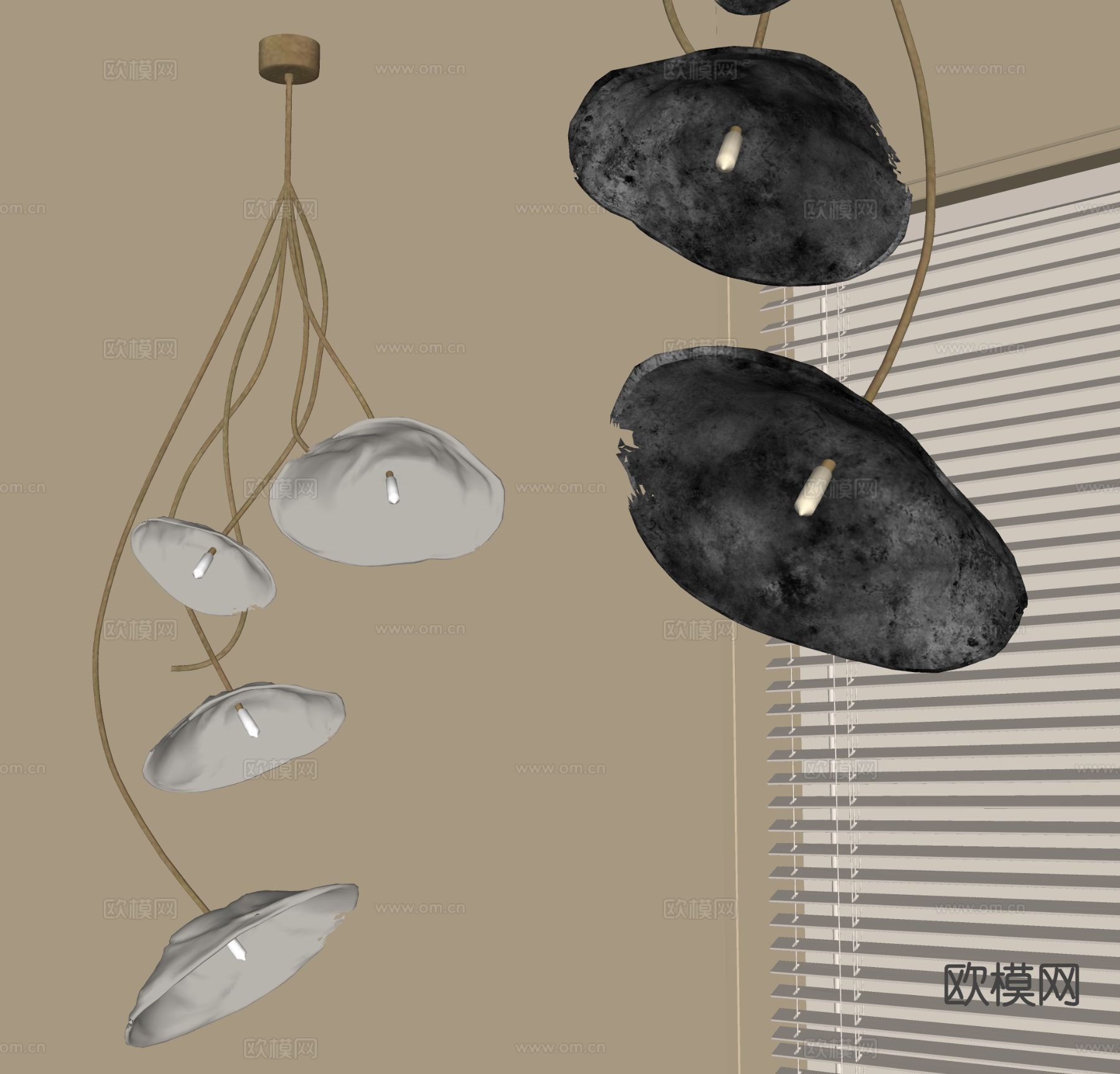 中古风吊灯su模型下载（渲染图1）