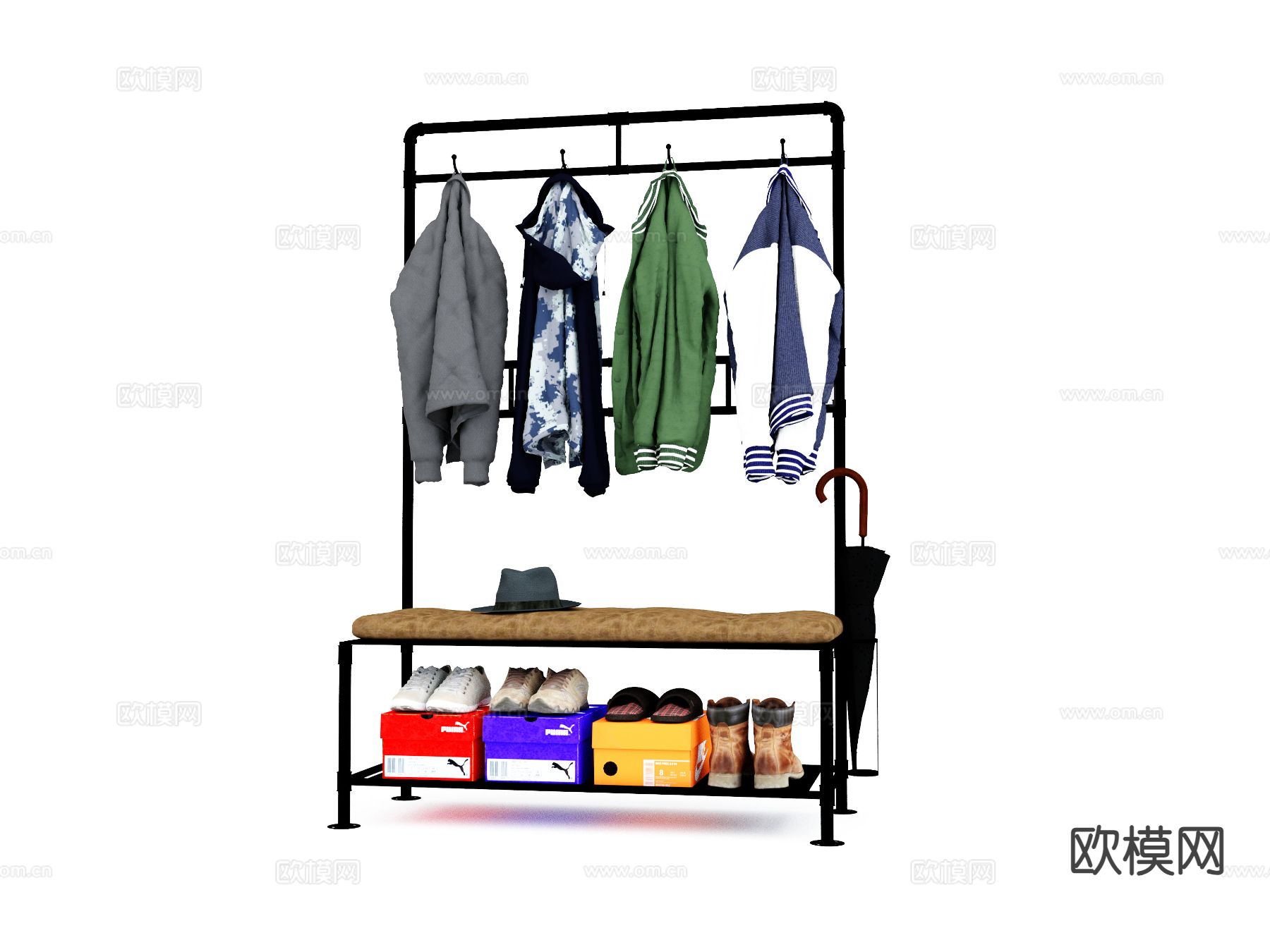 现代服装 男士外套 冬季外套su模型下载（渲染图2）