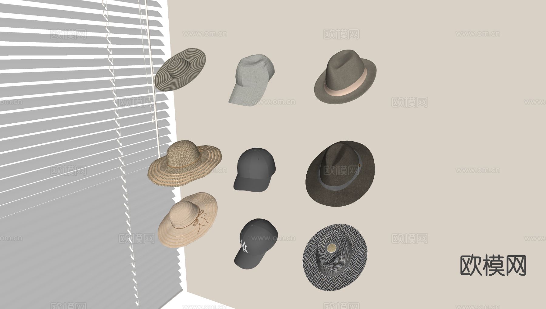 帽子 棒球帽 遮阳帽 牛仔帽su模型下载（渲染图1）