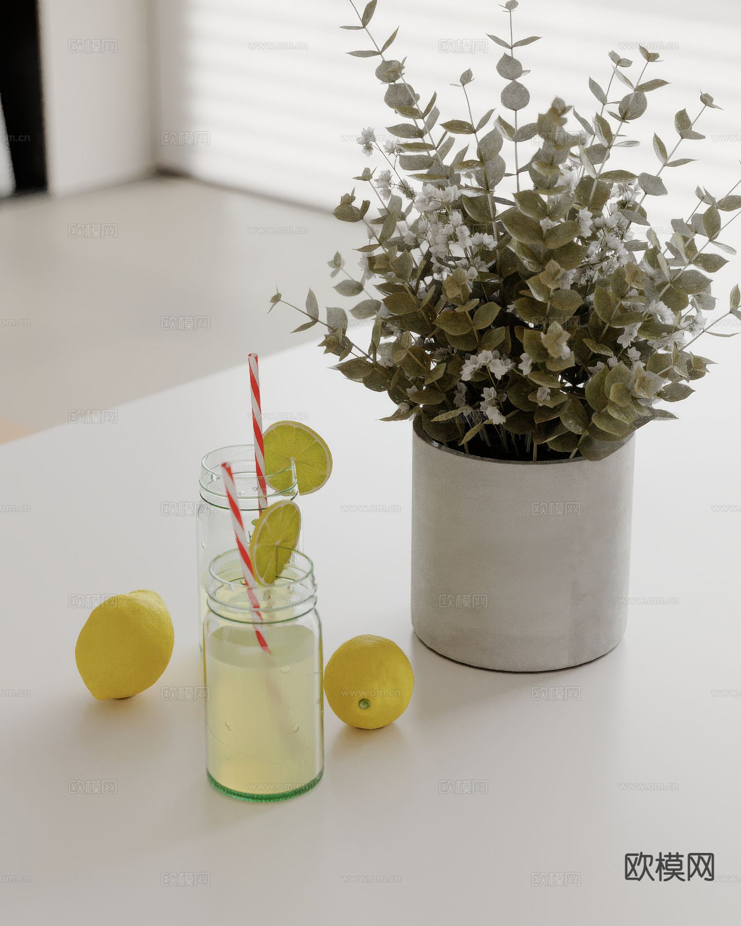 柠檬水 饮料 饮品su模型下载（渲染图2）