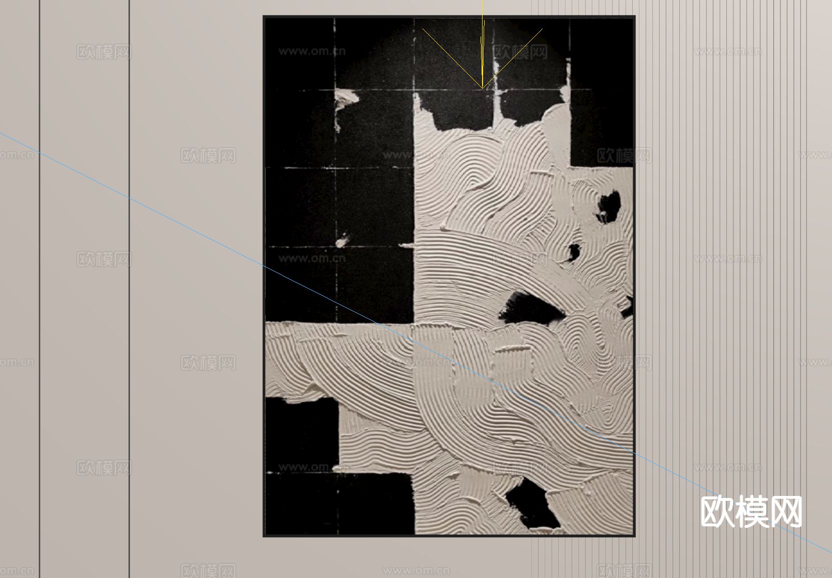 侘寂画 装饰画 艺术画 挂画su模型下载（渲染图1）
