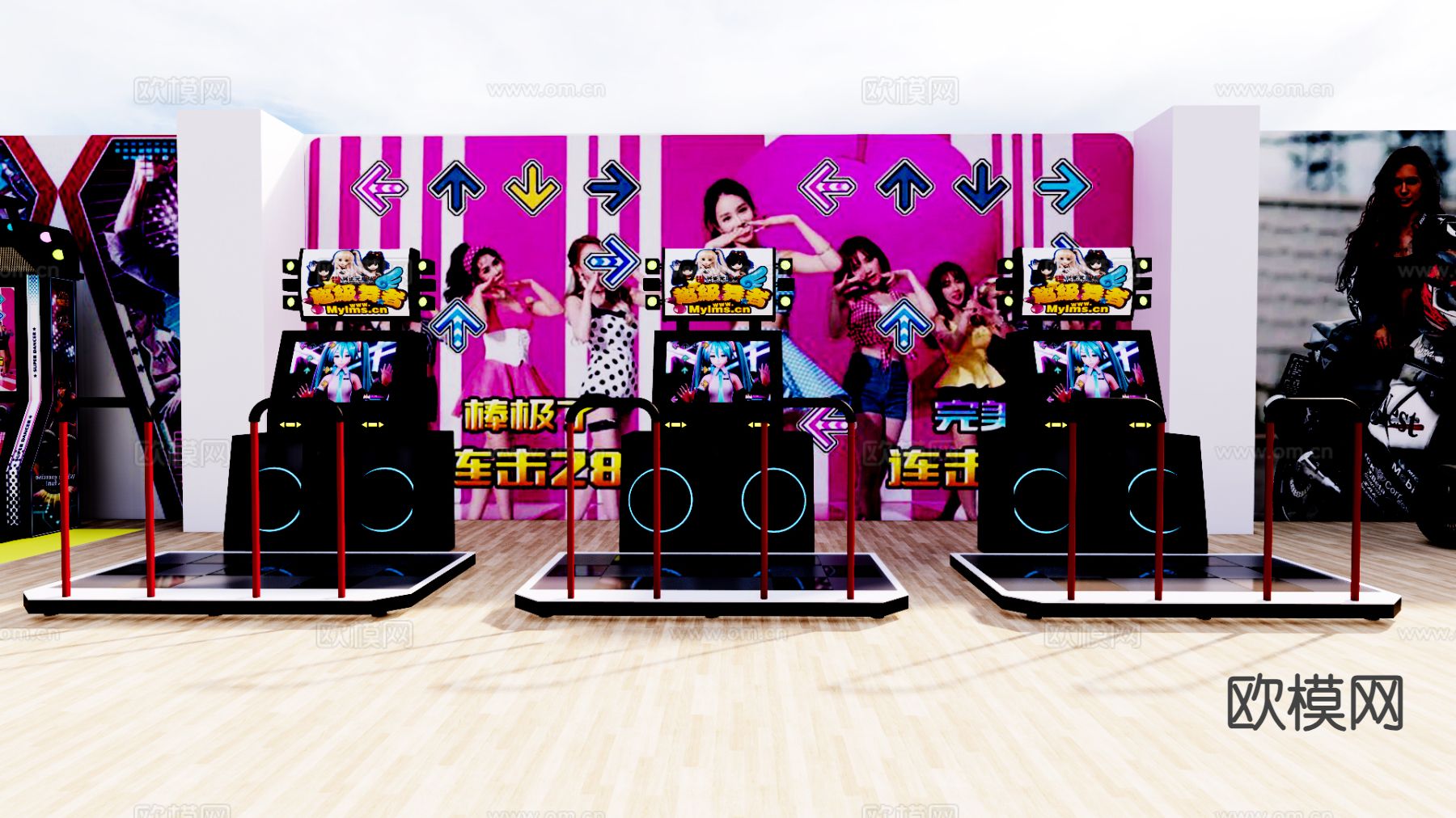 电玩城 健身瑜伽房su模型下载（渲染图3）