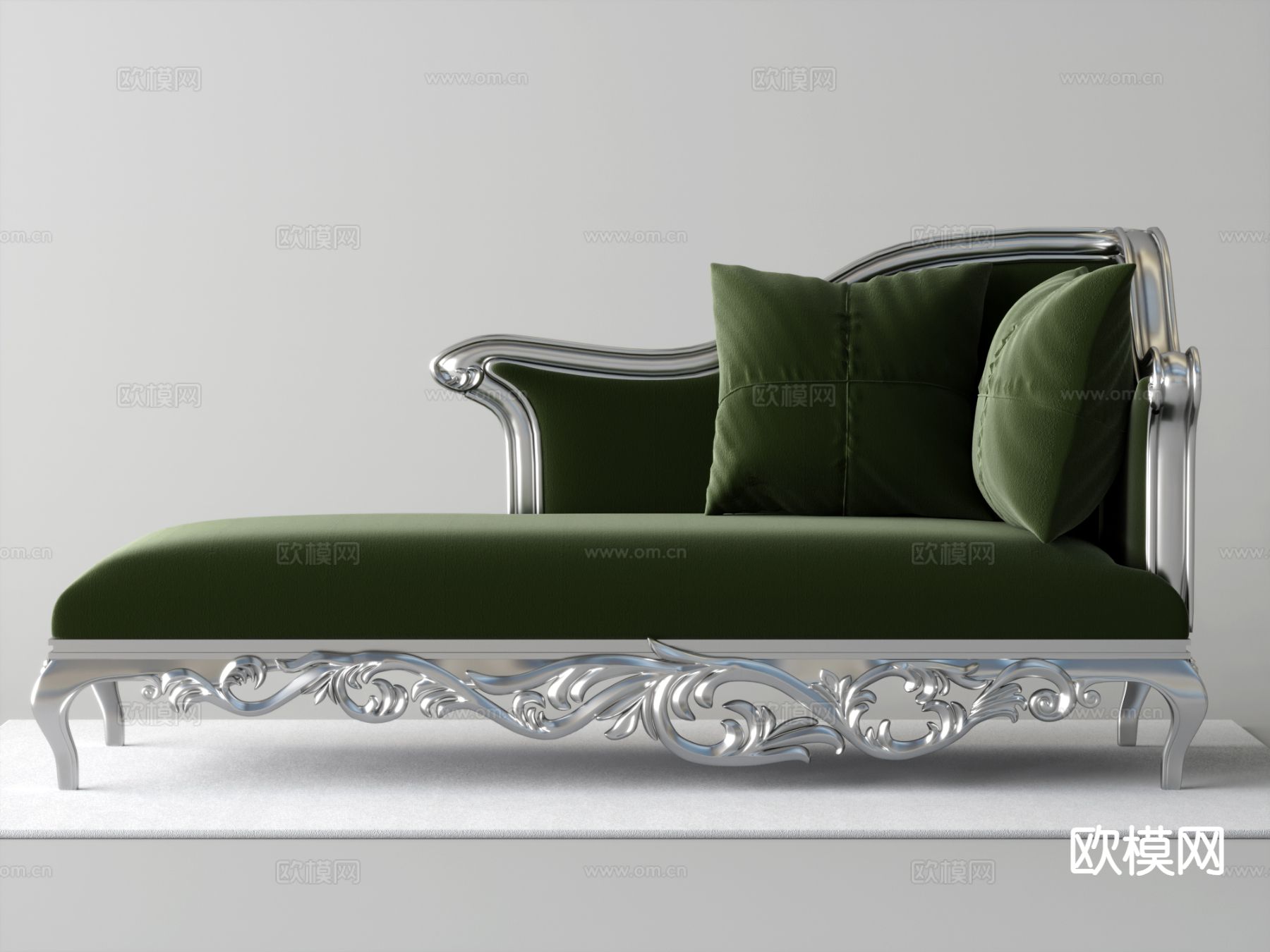 欧式贵妃椅su模型下载（渲染图2）