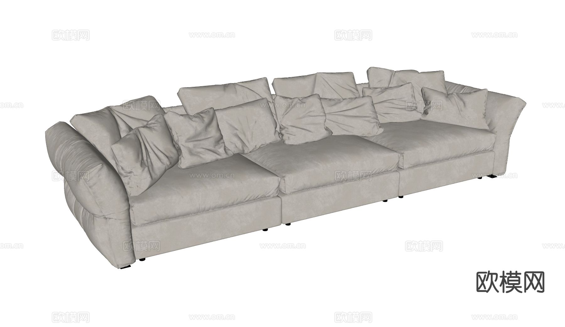现代多人沙发su模型下载（渲染图1）